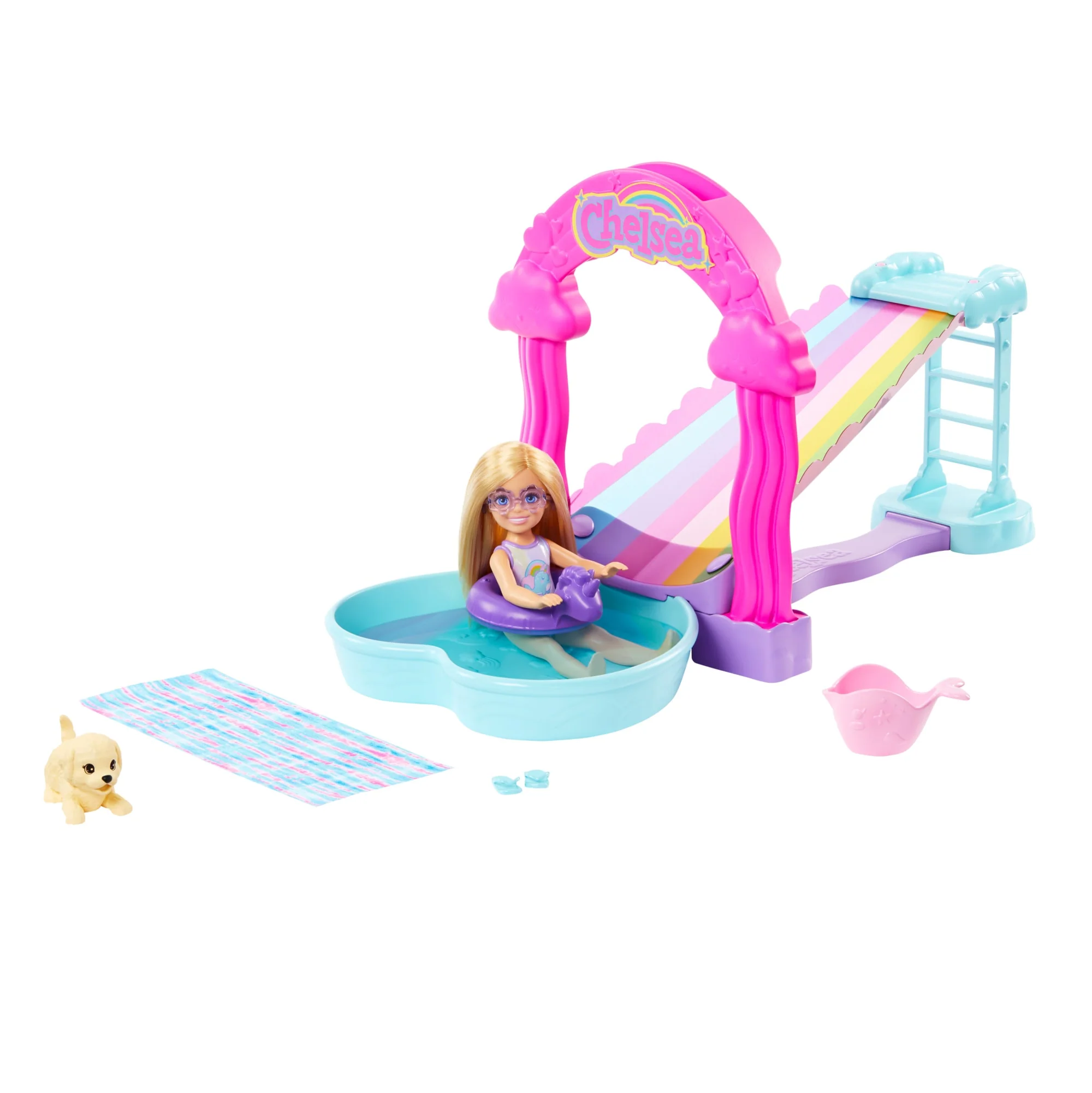 Barbie  Chelsea  Coffret de Jeu  Glissade D’Eau Arc-en-Ciel - Image 4