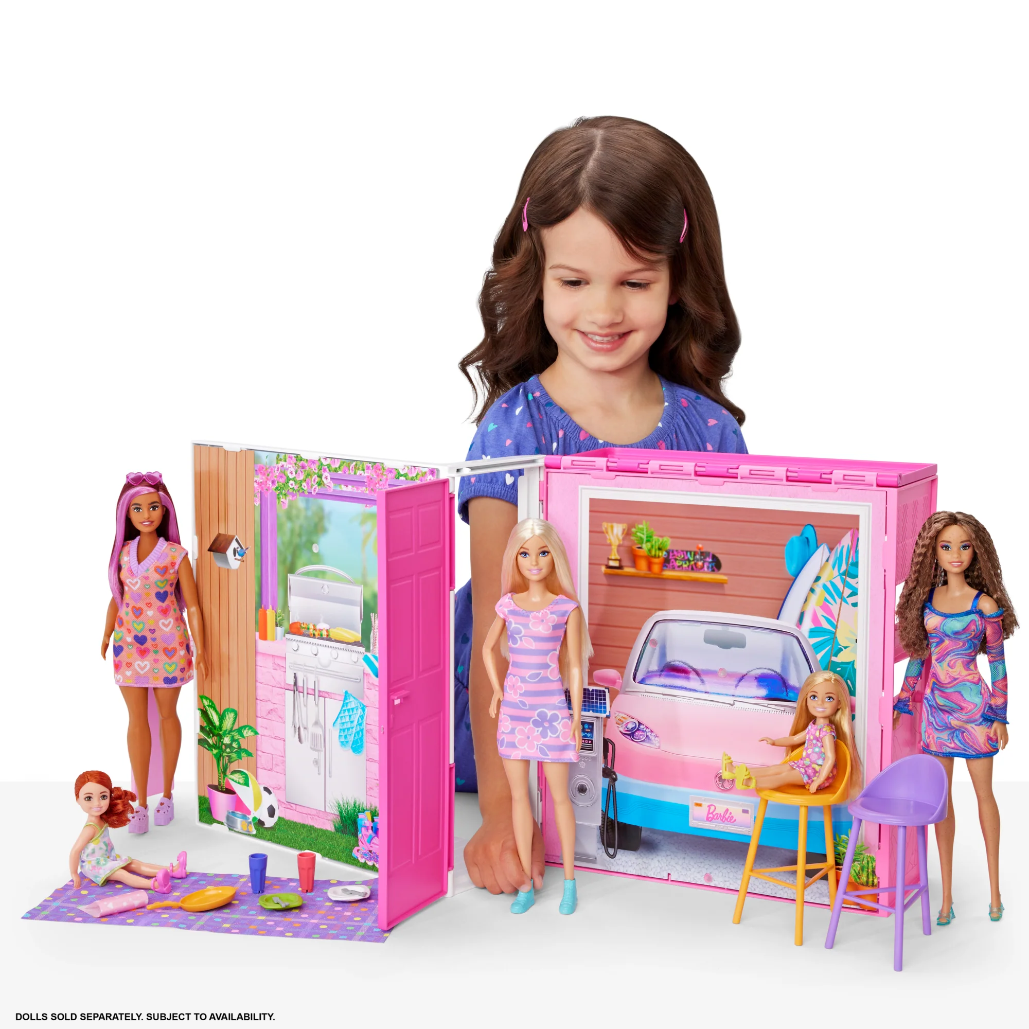 Barbie  Maison Portative et Poupée, 4Pièces, 11Accessoires - Image 2