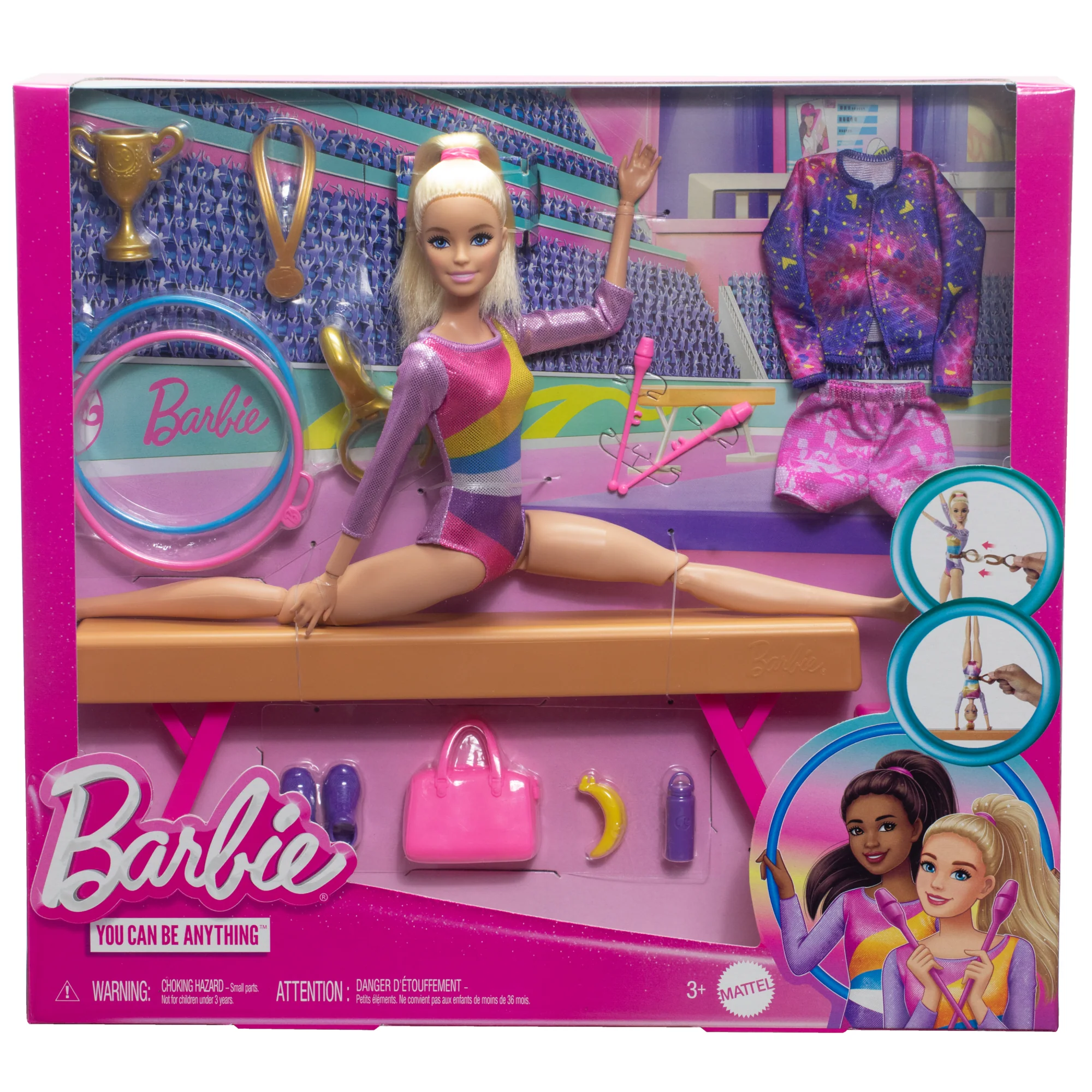 Barbie Coffret de Jeu Gymnaste, Poupée Mode, Blonde, 10Accessoires - Image 6