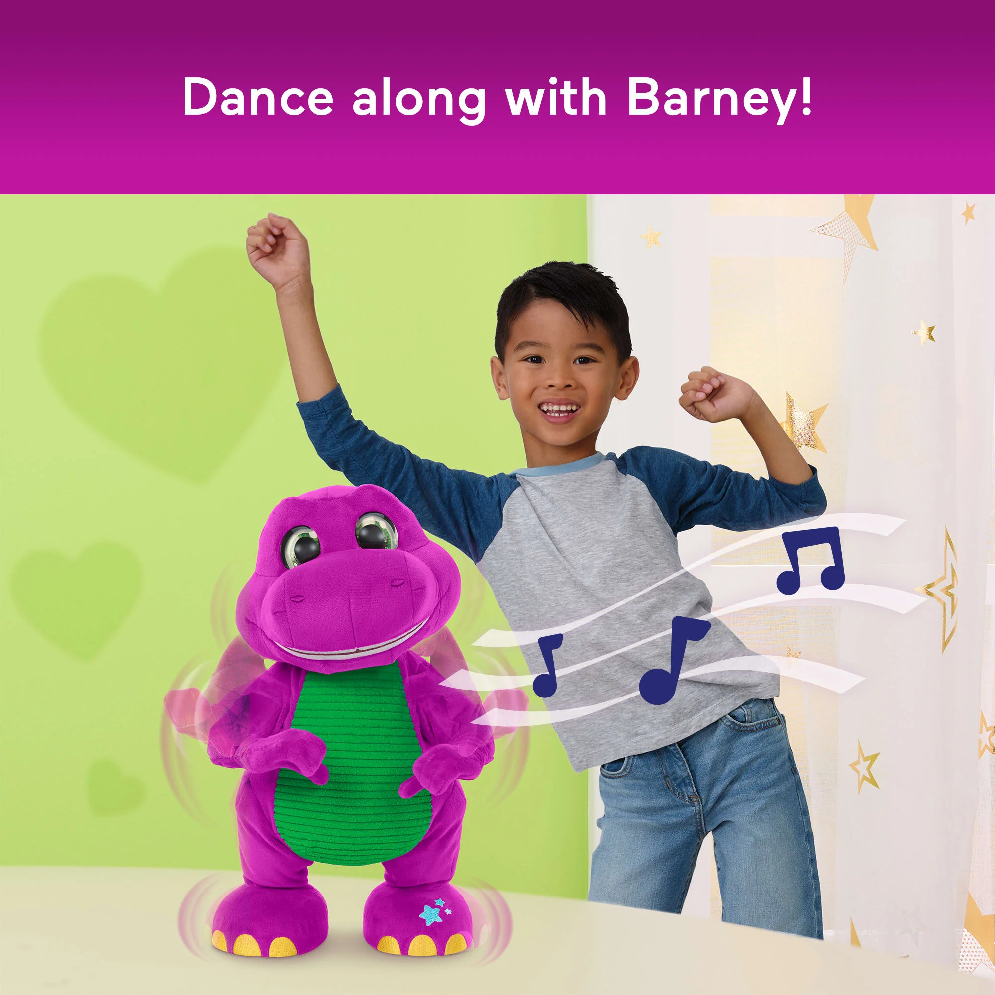 Fisher-Price Barney's World Dance Moves Music Barney Plush, 13-inch Figure, Songs, Sounds, Lights & Soft Texture - Image 4