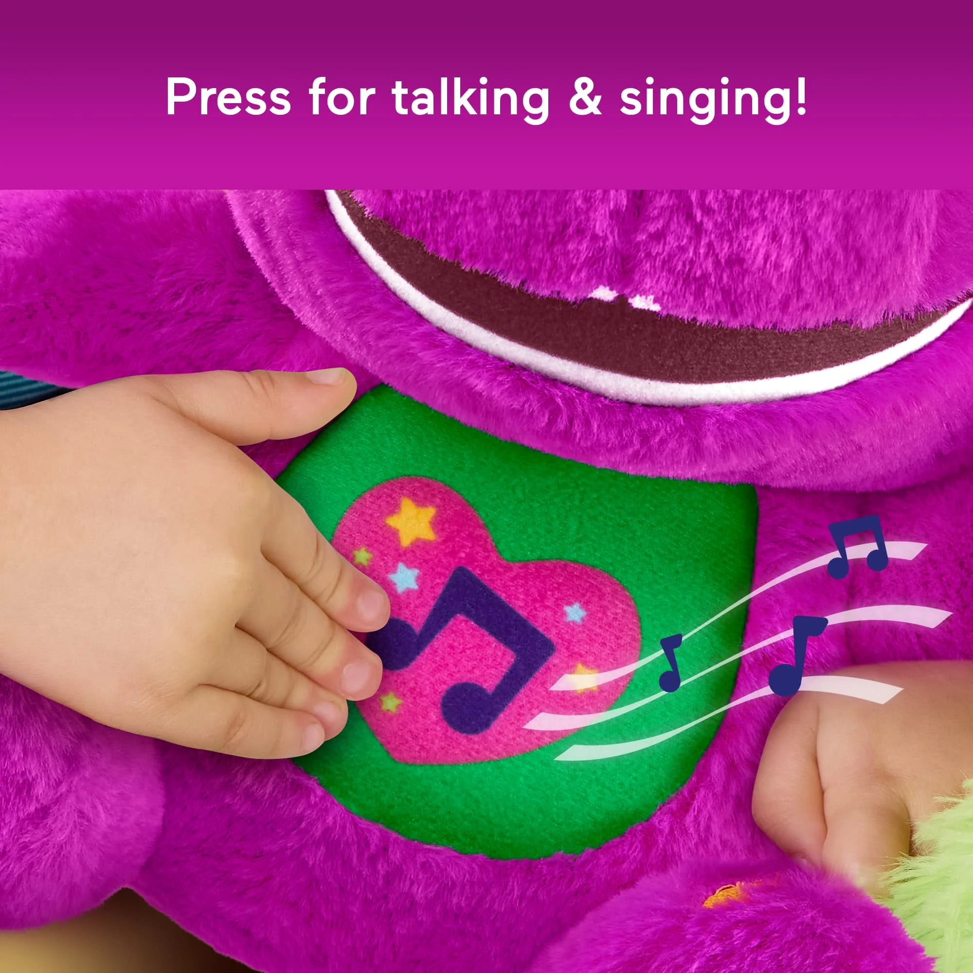 Fisher-Price Barney's World Sing Along Barney Plush, 10.5-inch Figure, Songs, Sounds & Soft Texture - Image 3