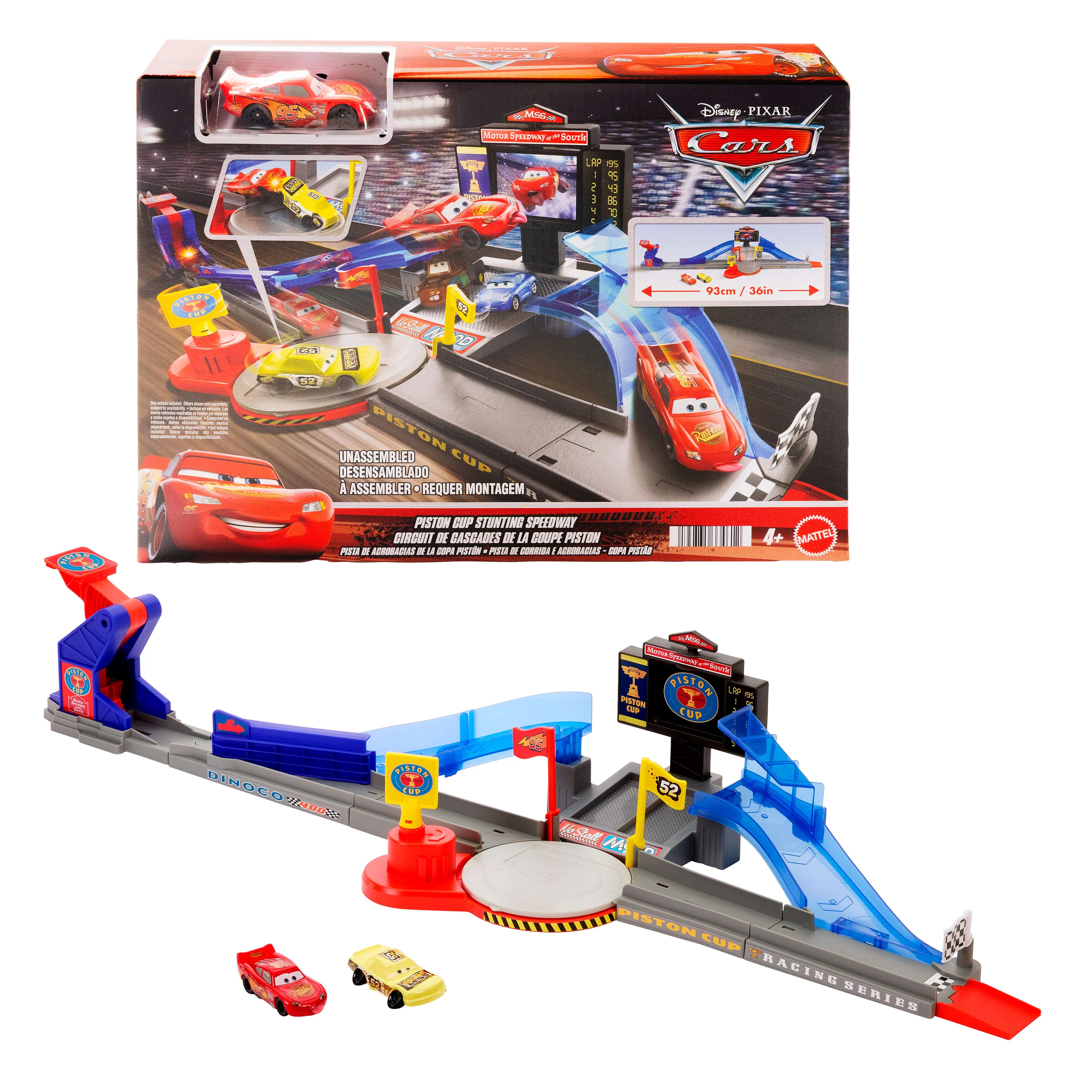 Cars de Disney y Pixar Cars Playsets Pista de Juguete pista de acrobacias de la copa pistĂłn