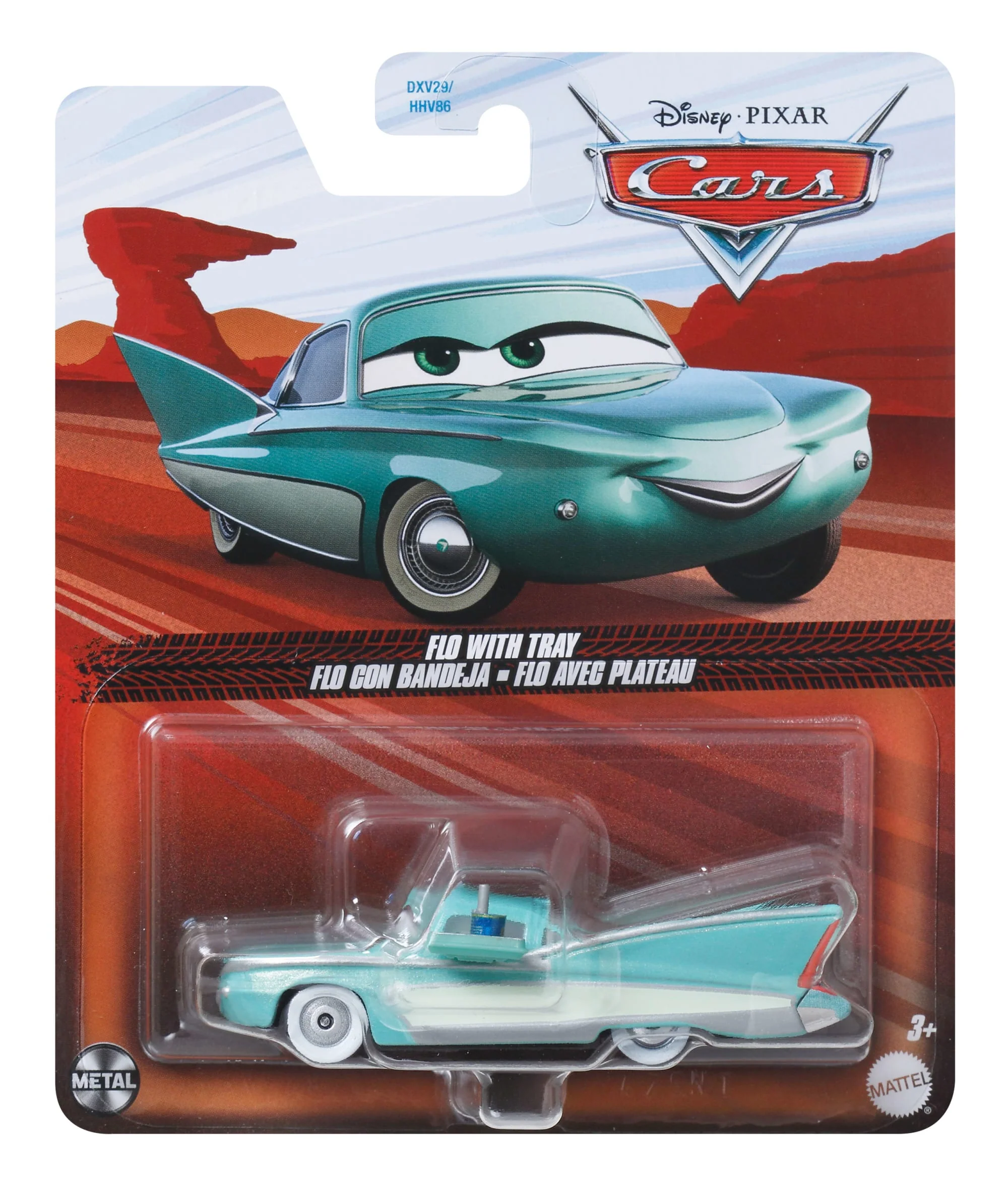 Cars de Disney y Pixar Diecast Vehículo de Juguete Flo con Bandeja - Image 4