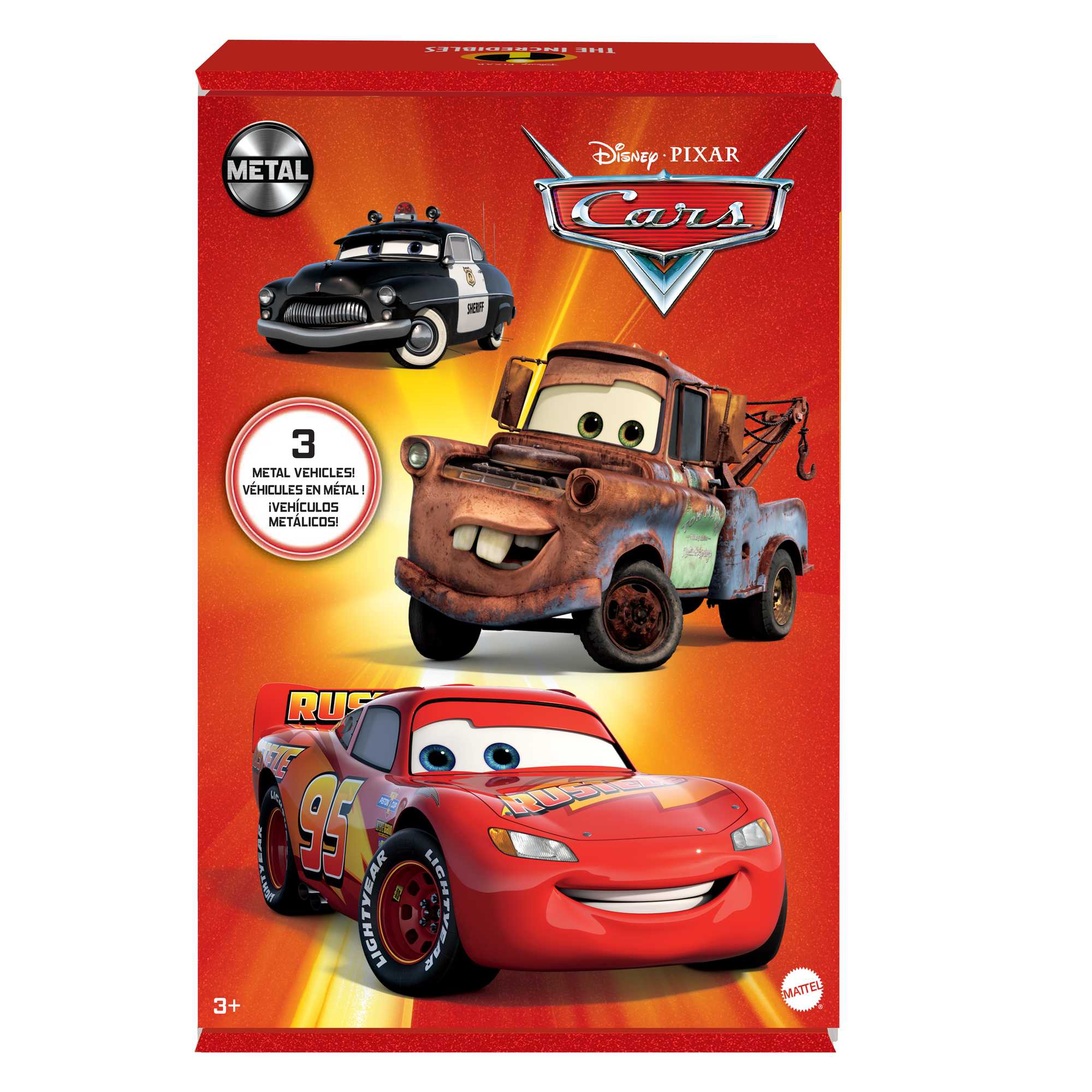 Cars de Disney y Pixar Diecast Vehículo de Juguete Paquete de 3 Personajes - Image 6