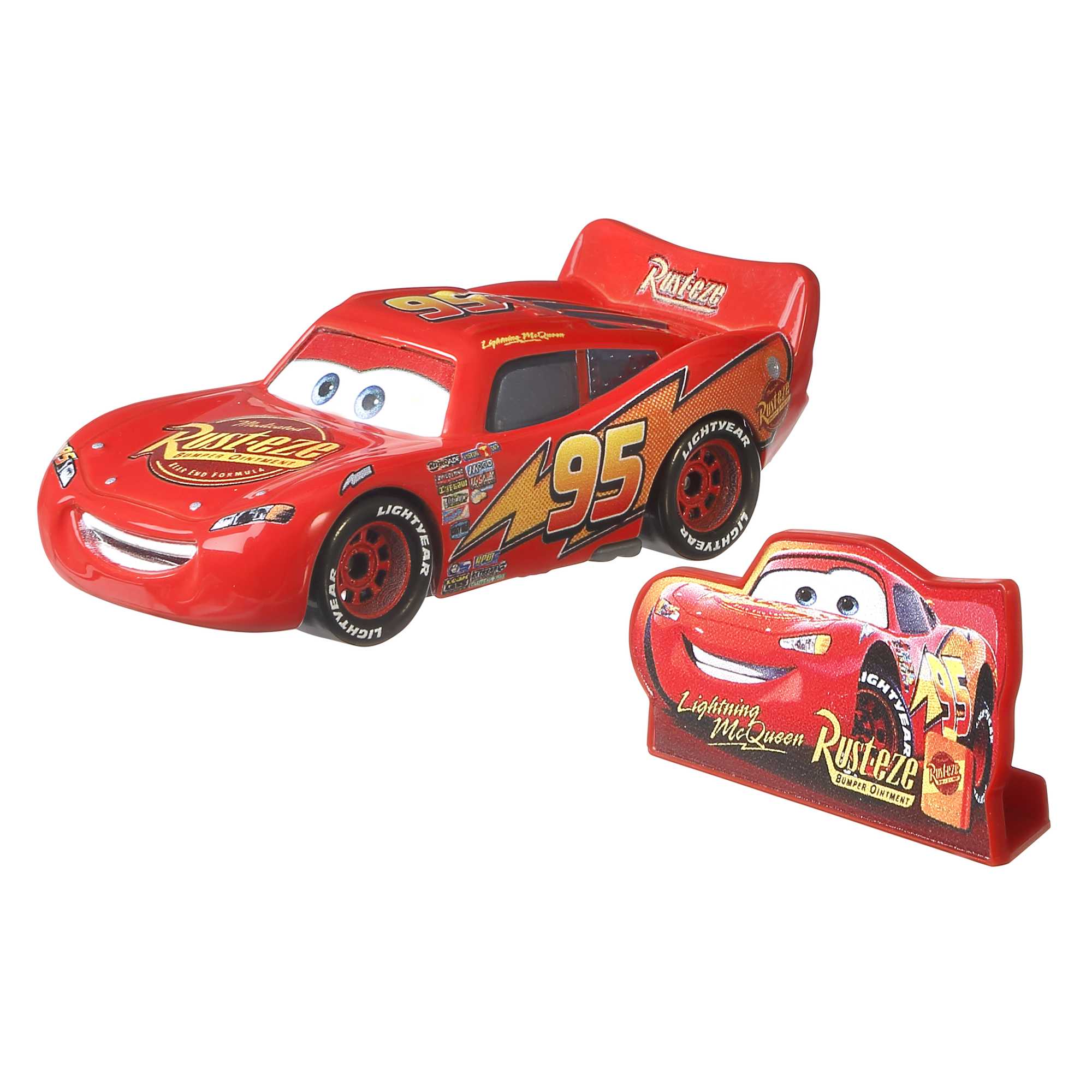 Cars de Disney y Pixar Vehículo de Juguete Rayo McQueen con Cartel - Image 4