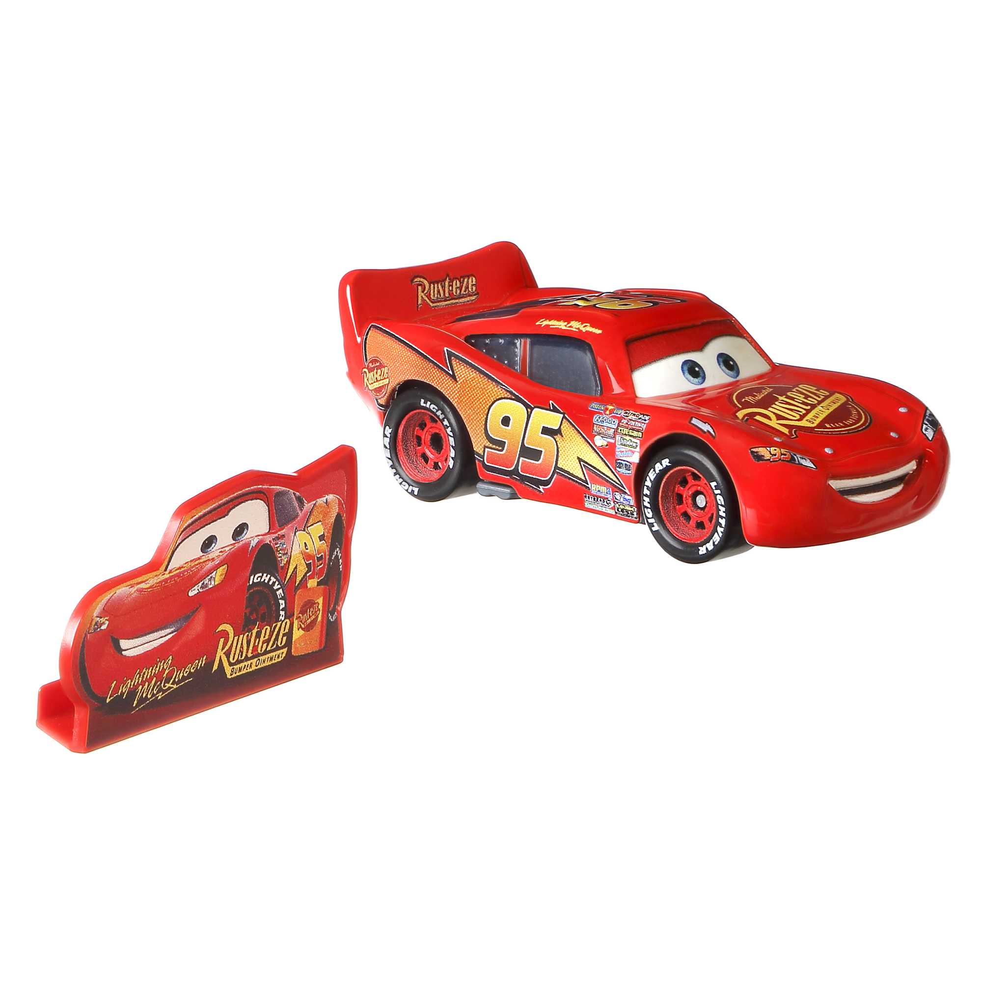 Cars de Disney y Pixar Vehículo de Juguete Rayo McQueen con Cartel - Image 5