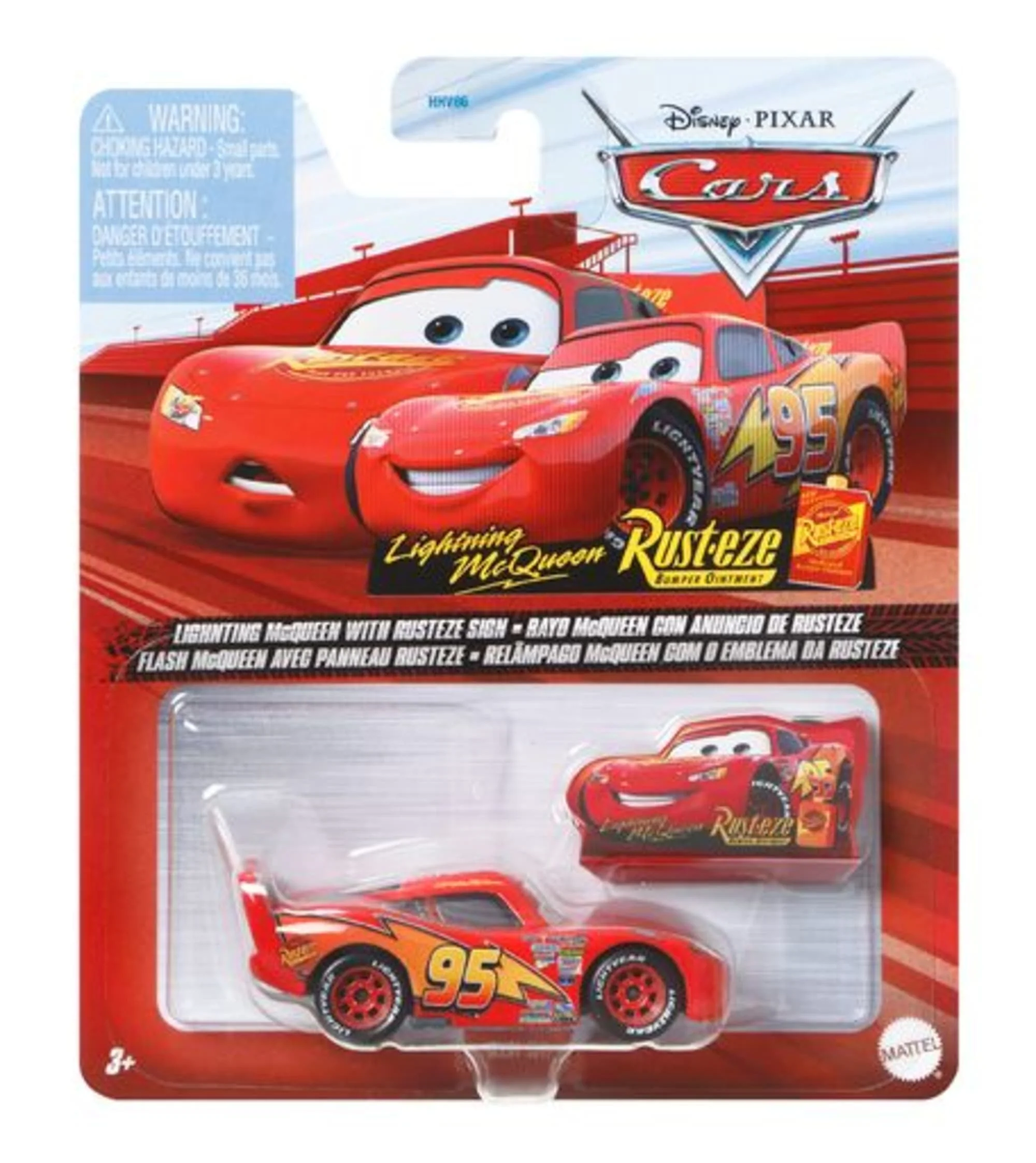 Cars de Disney y Pixar Vehículo de Juguete Rayo McQueen con Cartel - Image 6