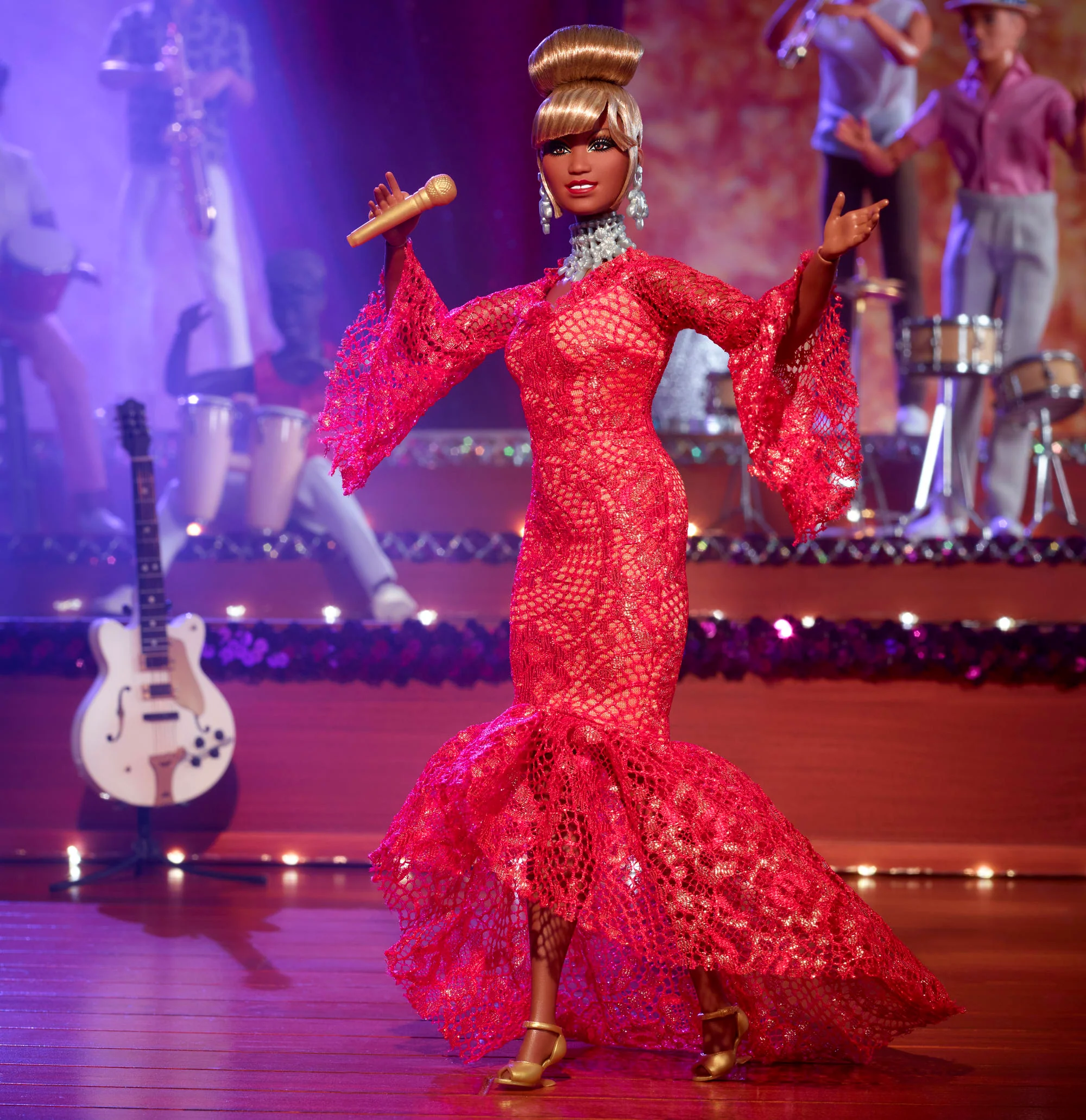 Barbie Inspiring Women Celia Cruz Collectible Doll, in Red Dress - Image 2