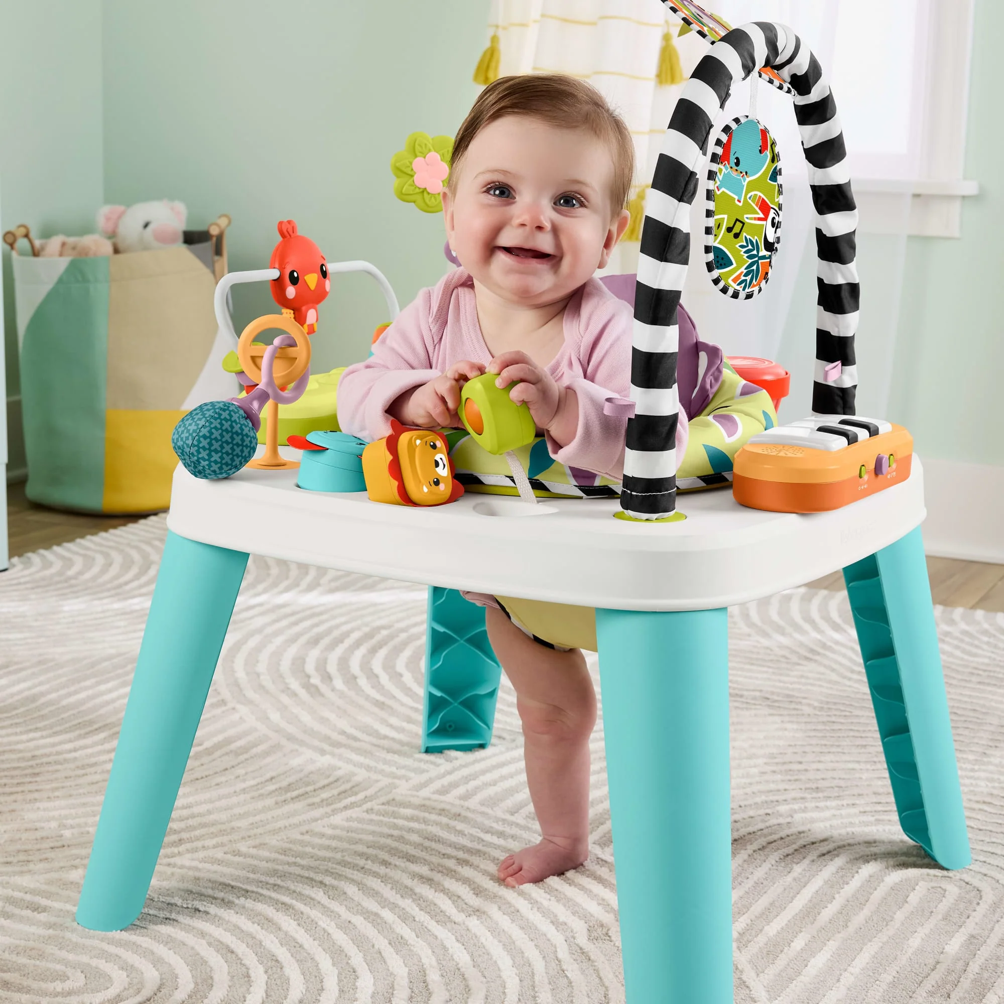 Centre D’Activités Musicales Pour Bébés et Table de Jeu Pour Tout-Petits Singe Violet 2 en 1 Fisher-Price - Image 2