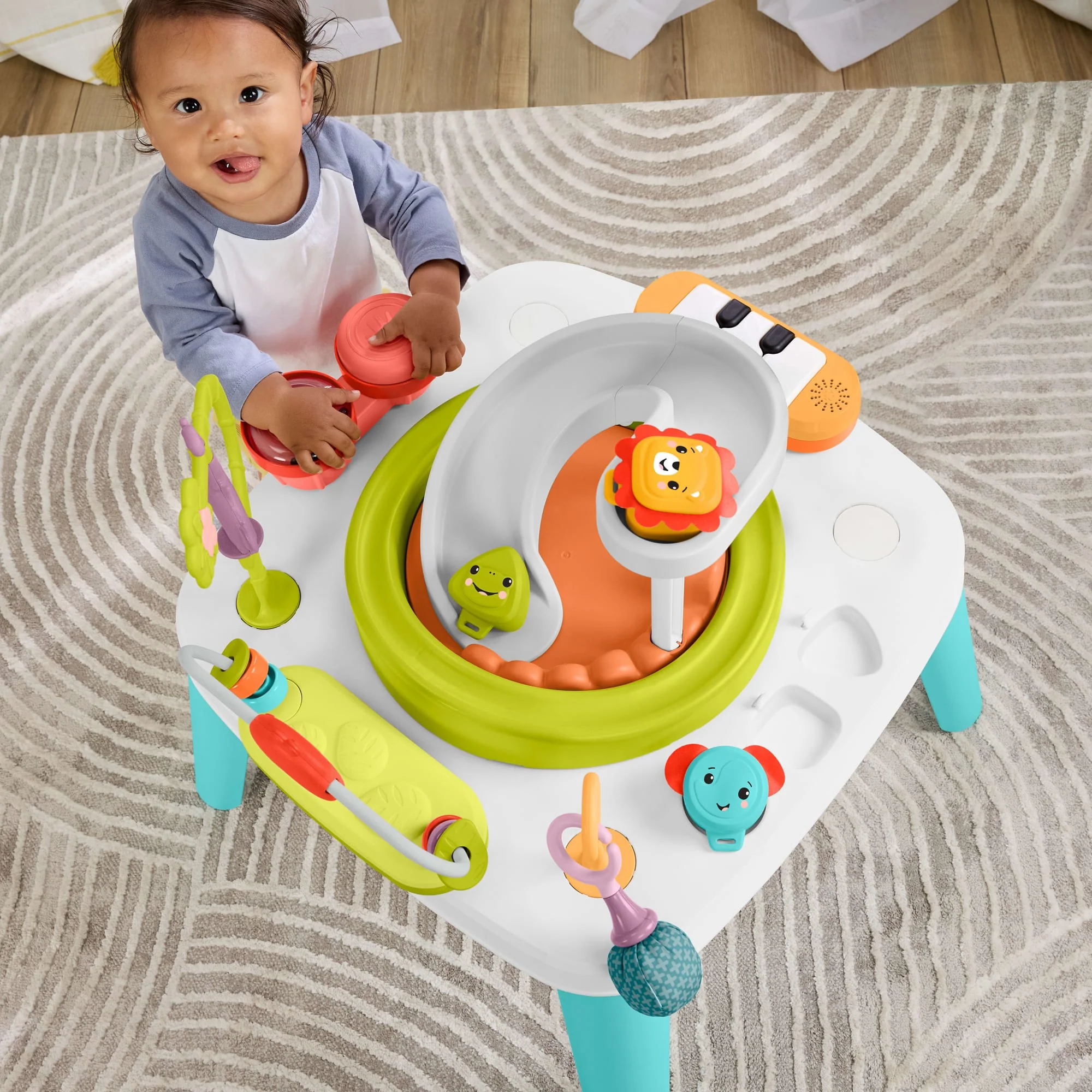 Centre D’Activités Musicales Pour Bébés et Table de Jeu Pour Tout-Petits Singe Violet 2 en 1 Fisher-Price - Image 5