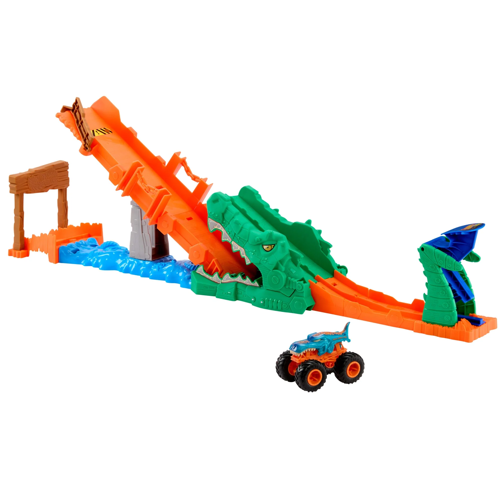 Coffret de Jeu Défi Attaque du Crocodile Monster Trucks Hot Wheels et Véhicule Mega-Wrex à L’Échelle 1:64 - Image 5