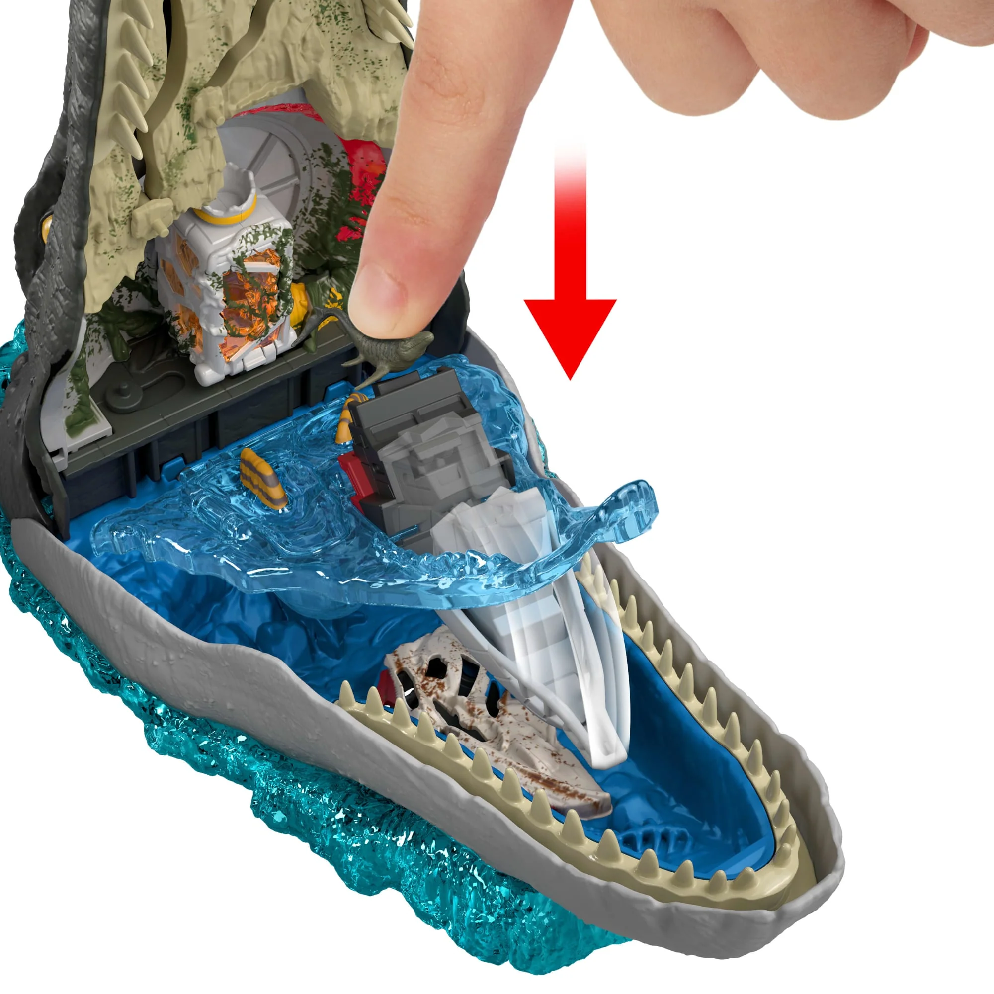 Coffret de Jeu Mosasaure Jurassicworld: Renaissance de Luxe, 7Fonctions et Effets Sonores Interactifs, 6Micro Figurines - Image 4