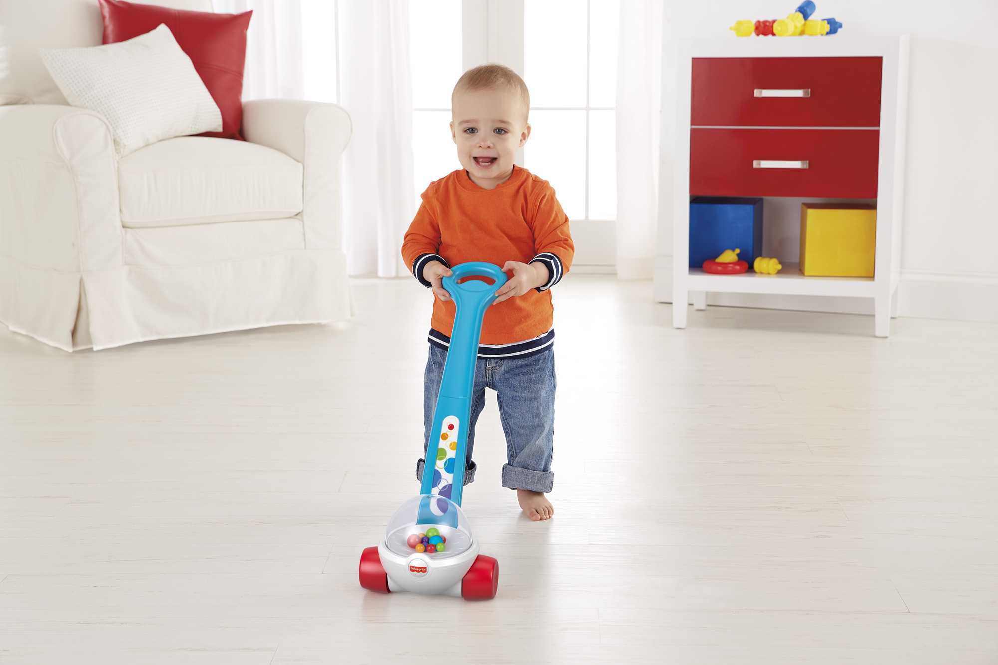 Fisher-Price Corn Popper Baby And Toddler Toy, Push Toy For 1 Year Old And Up, 2 Pieces, Blue - Image 2