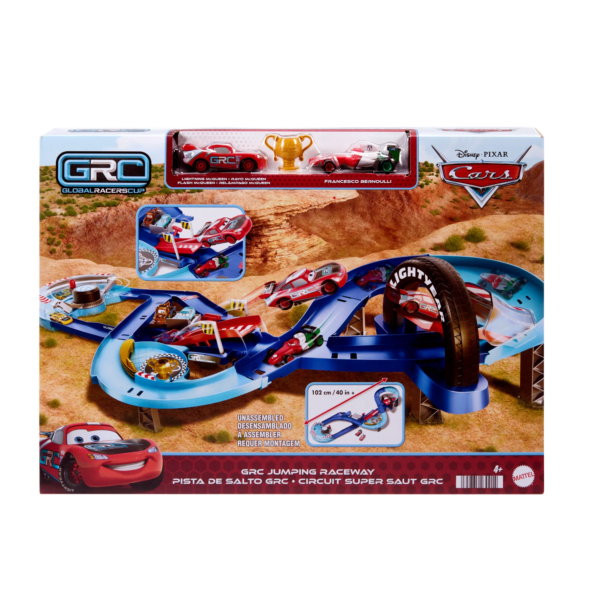 Disney And Pixar Cars Grc Jumping Raceway Playset With 2 Toy Vehicles, includes Lightning Mcqueen - Image 6