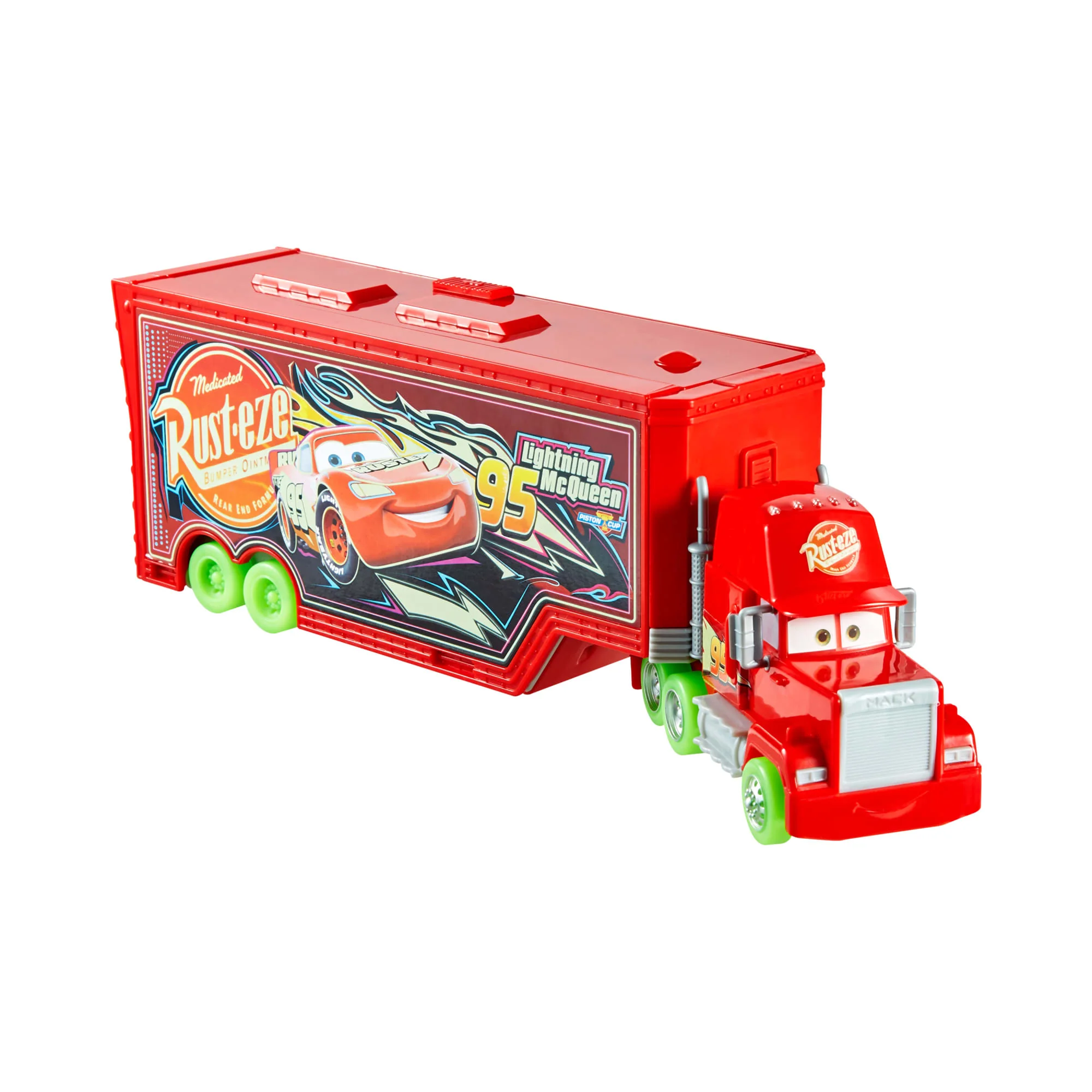 Disney And Pixar Cars Glow Racers Transforming Mack Playset, 2-in-1 Glow-in-The-Dark Toy Truck & Tune-Up Station - Image 2