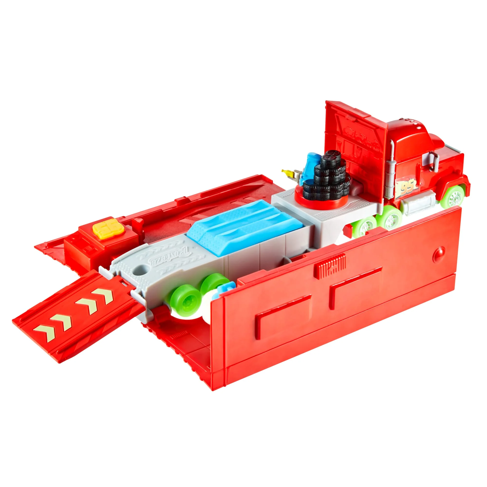 Disney And Pixar Cars Glow Racers Transforming Mack Playset, 2-in-1 Glow-in-The-Dark Toy Truck & Tune-Up Station - Image 4