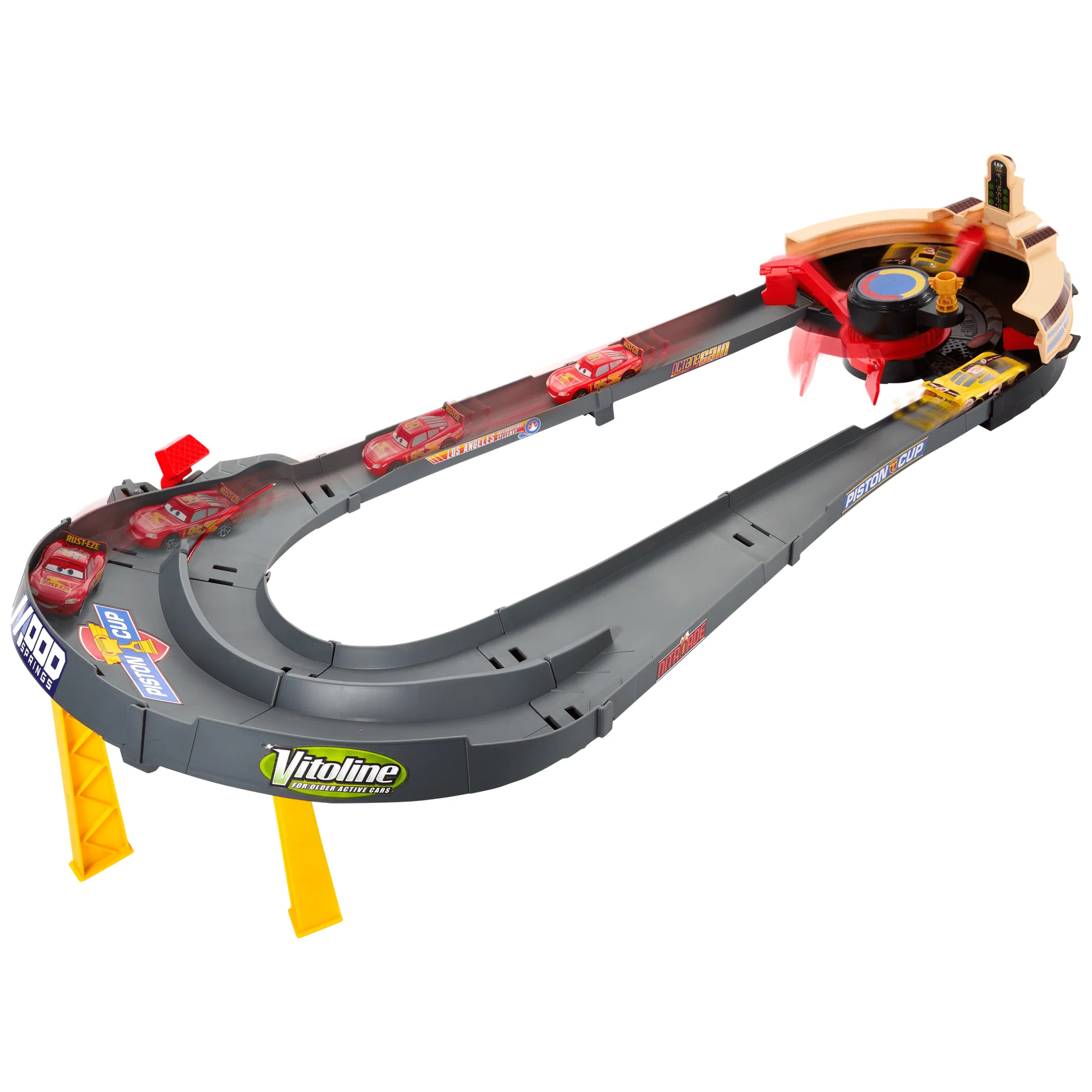 Disney And Pixar Cars Nascar Lane Change Race Playset With 2 Toy Vehicles, Includes Lightning Mcqueen - Image 2