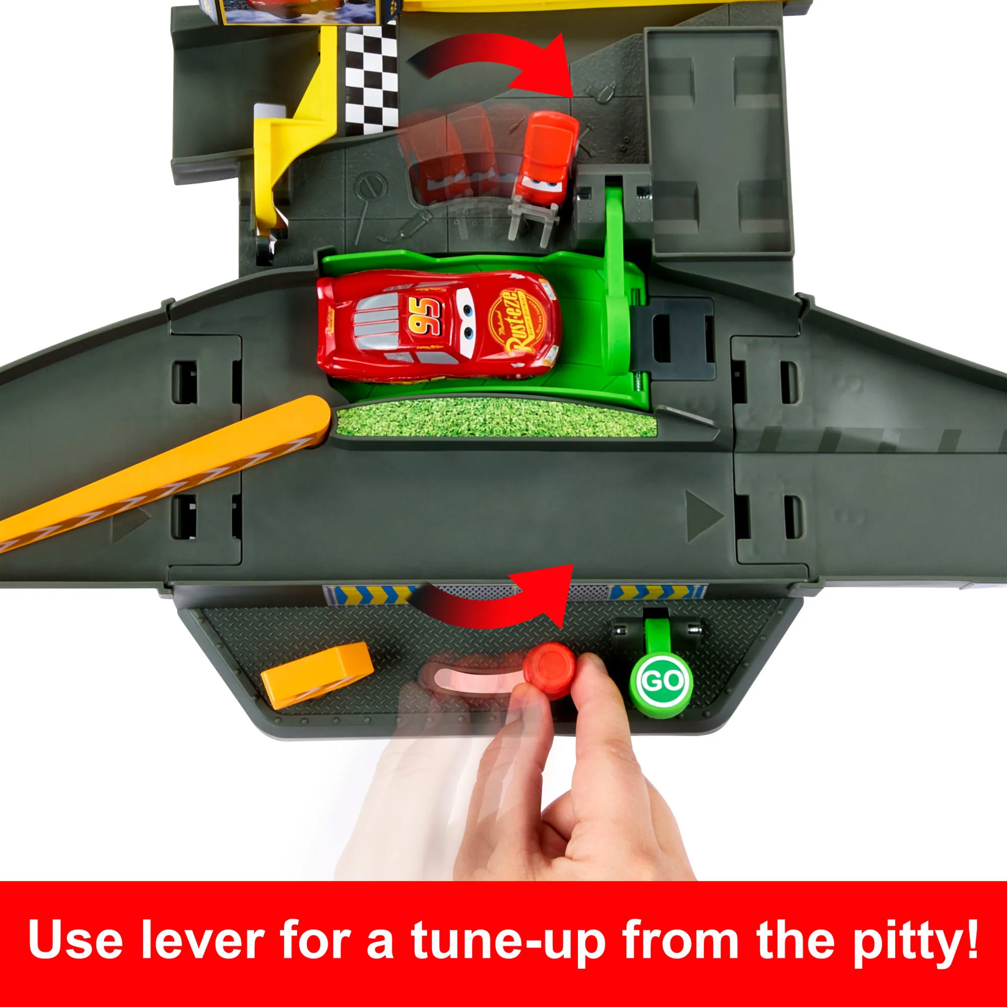 Disney And Pixar Cars Piston Cup Action Speedway Playset, 1:55 Scale Track Set With Toy Car - Image 4