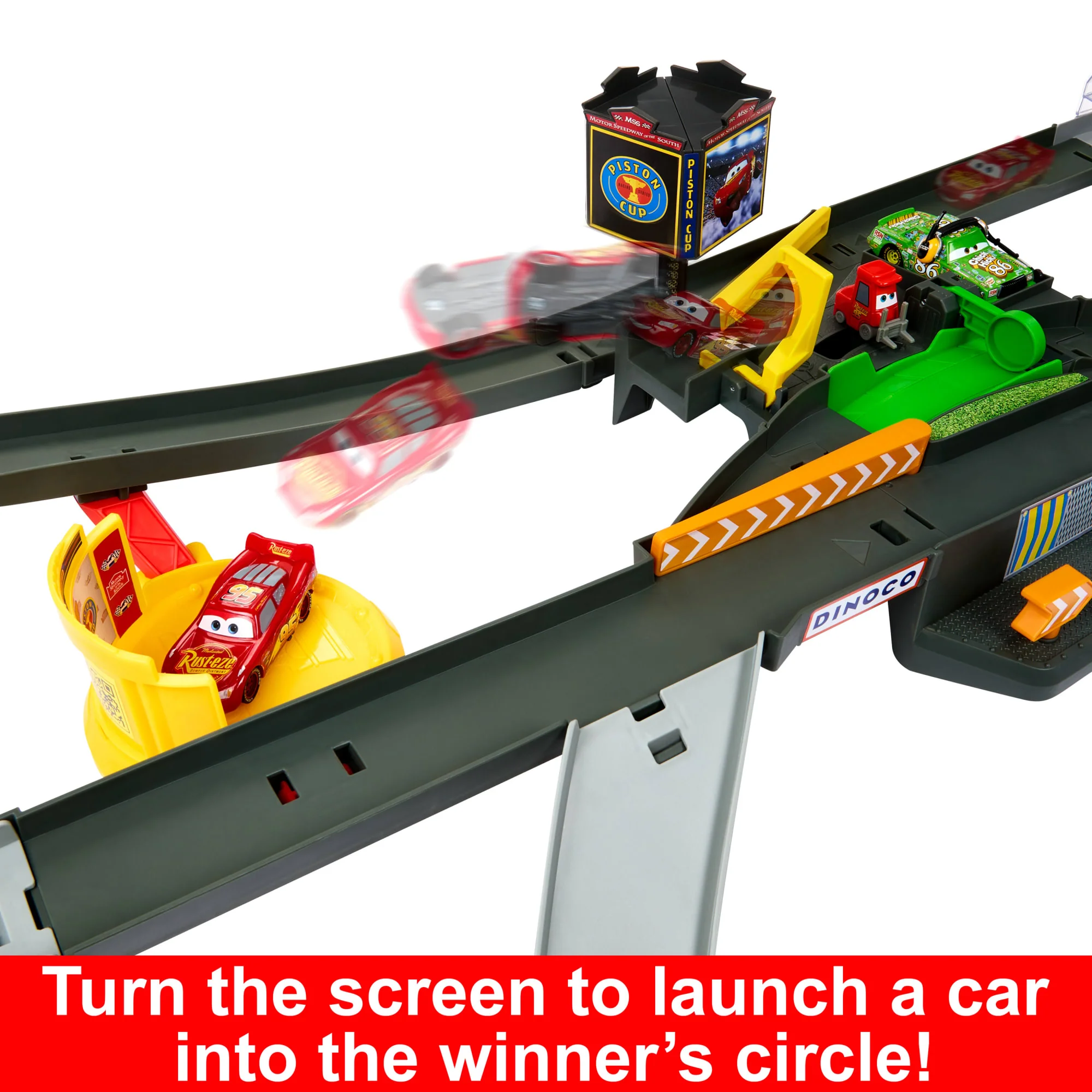 Disney And Pixar Cars Piston Cup Action Speedway Playset, 1:55 Scale Track Set With Toy Car - Image 6