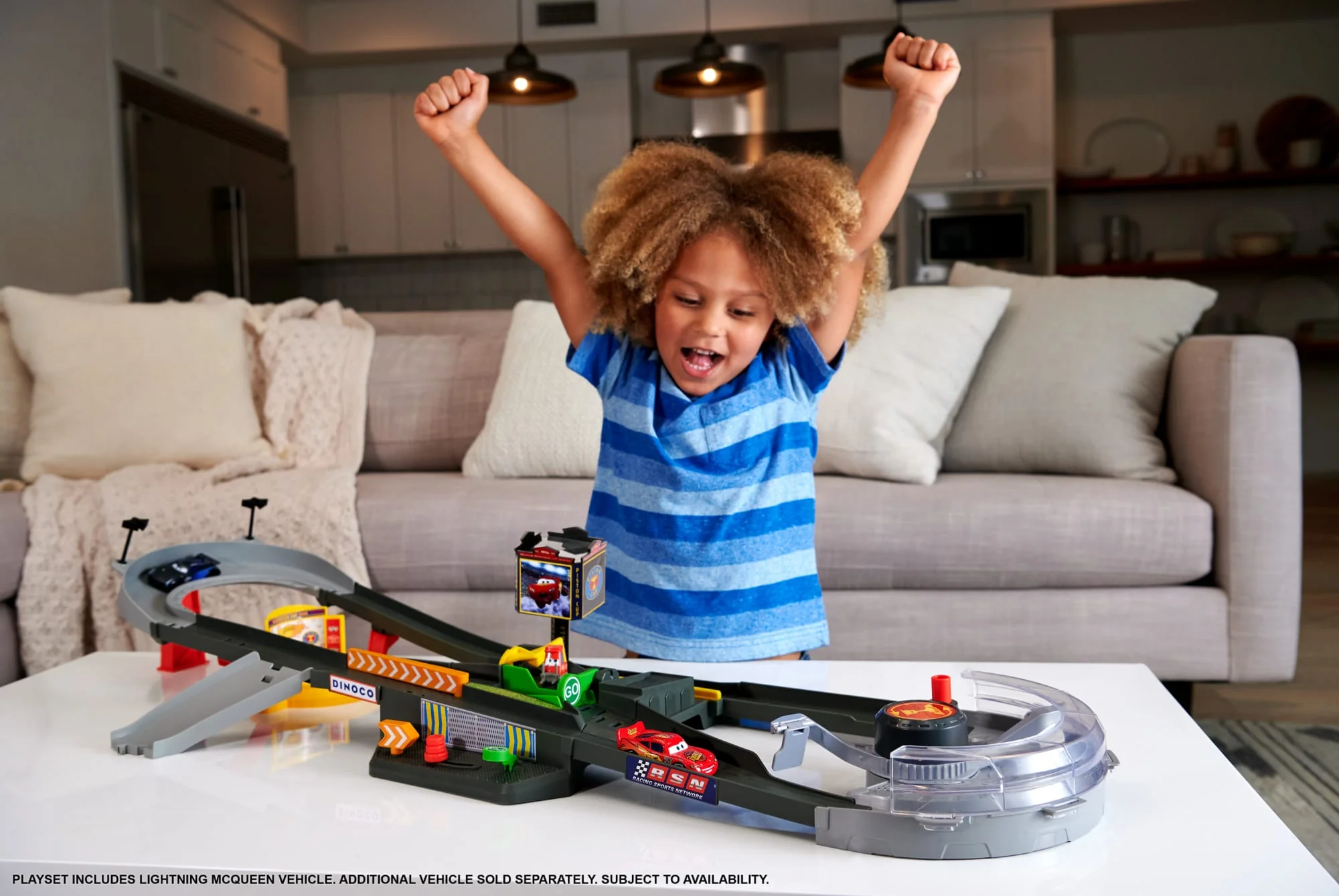 Disney And Pixar Cars Piston Cup Action Speedway Playset, 1:55 Scale Track Set With Toy Car - Image 2
