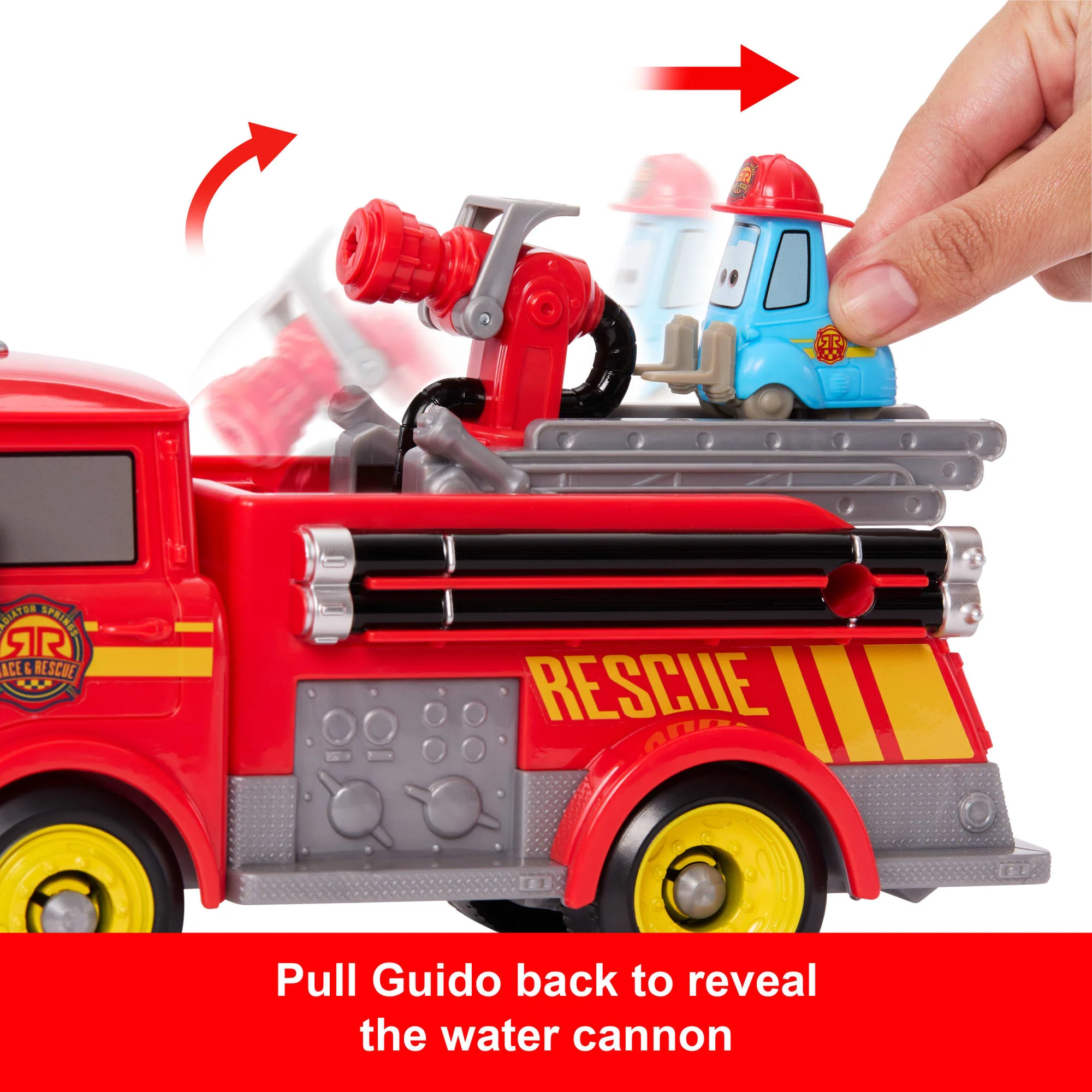 Disney And Pixar Cars Radiator Springs Race & Rescue Fire Fighting Red & Guido & Accessories - Image 2