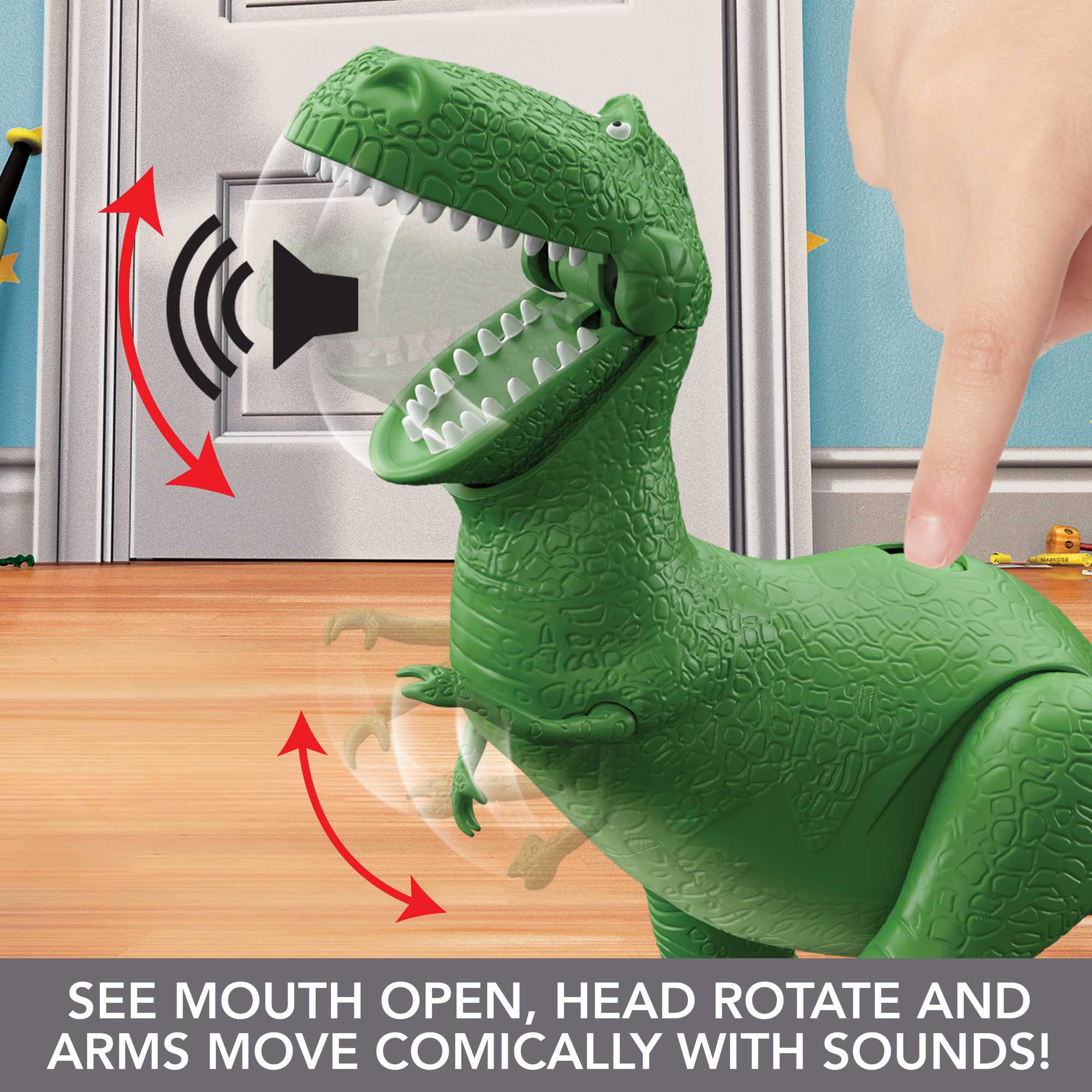 Disney And Pixar Toy Story Rex Figure, Roarin' Laughs Talking Dinosaur Toy - Image 4