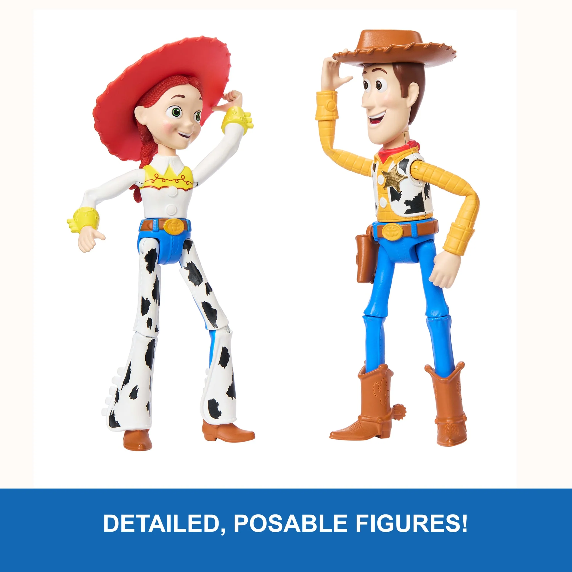 Disney And Pixar Woody & Jessie Action Figure Pack, 7-Inch Scale Posable Authentic Character Dolls - Image 3