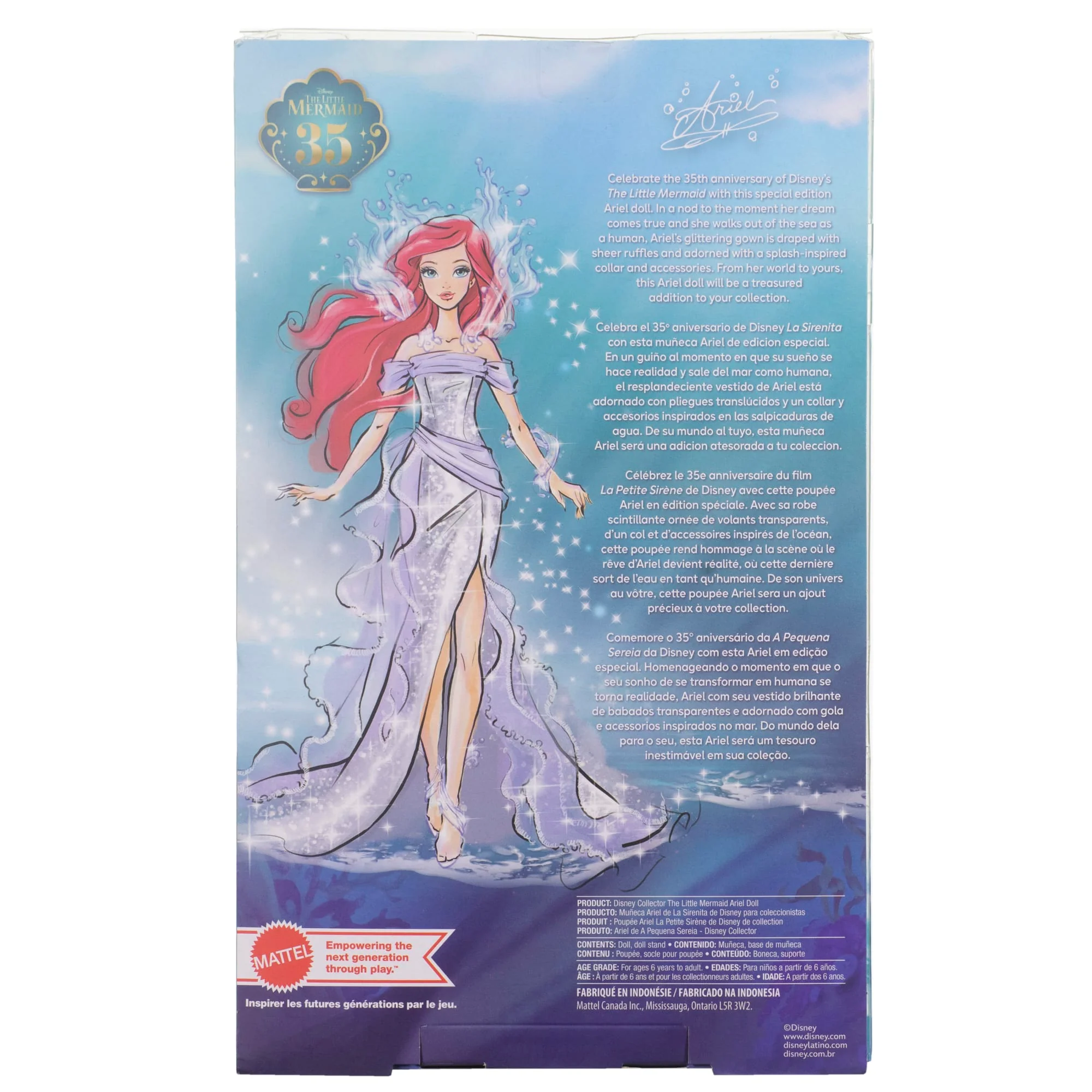 Disney Collector The Little Mermaid Ariel 35th Anniversary Doll, Gifts For Kids And Collectors - Image 6