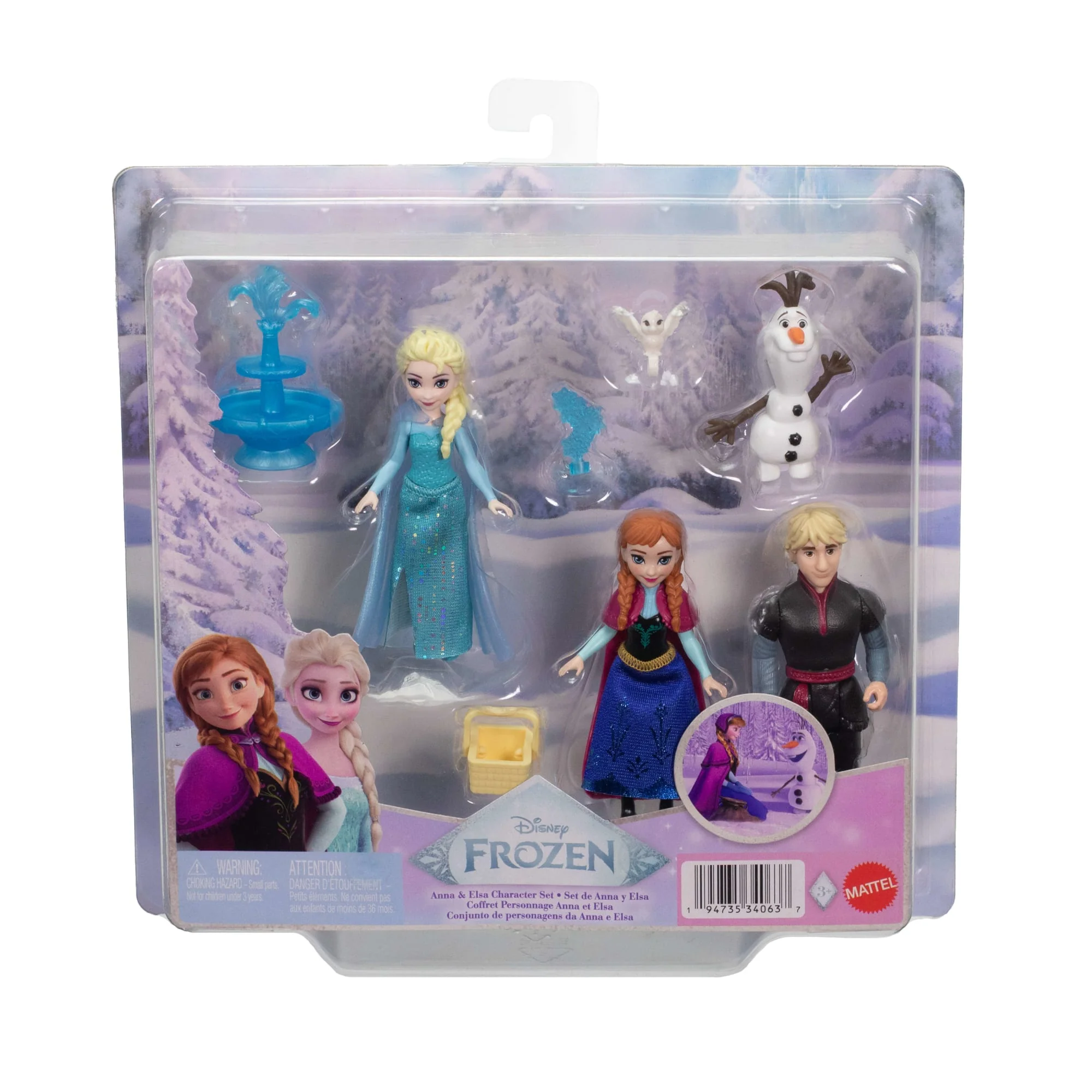 Disney Frozen Anna & Elsa Character Set With 4 Small Dolls & 4 Accessories inspired By Movie - Image 6