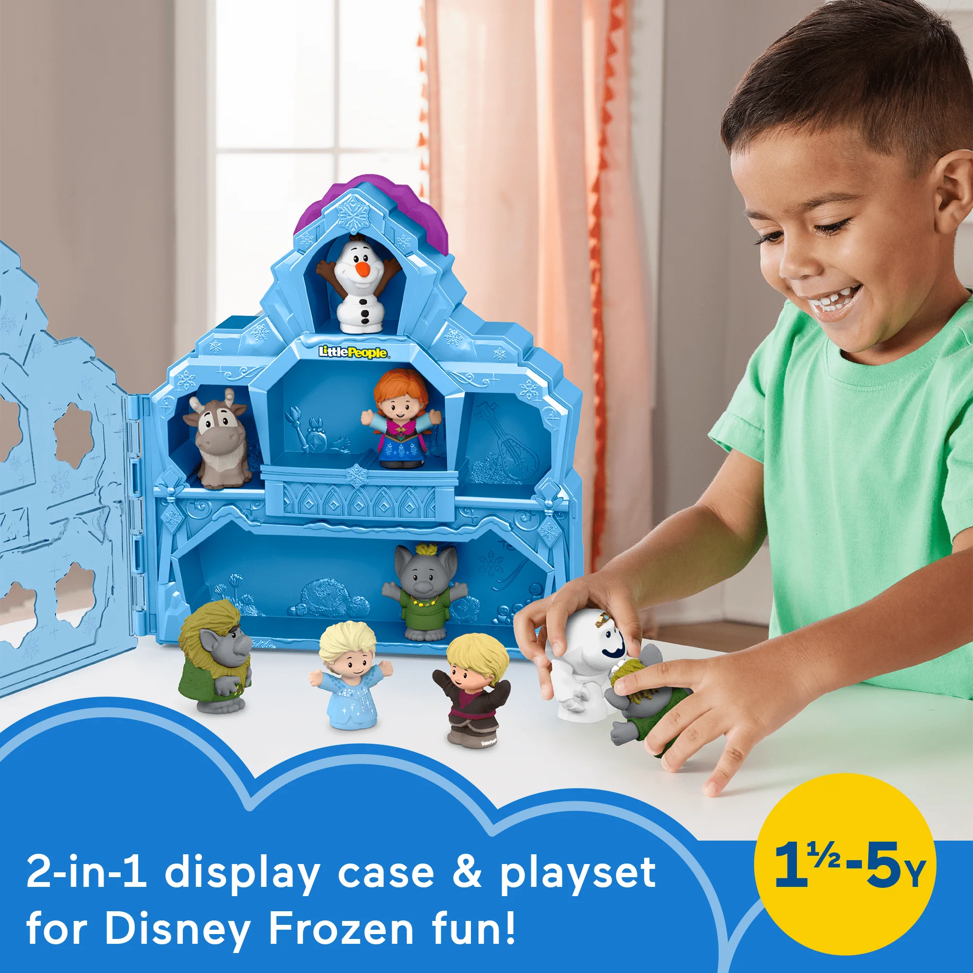 Disney Frozen Carry Along Castle Case Playset With 9 Fisher-Price Little People Figures - Image 2