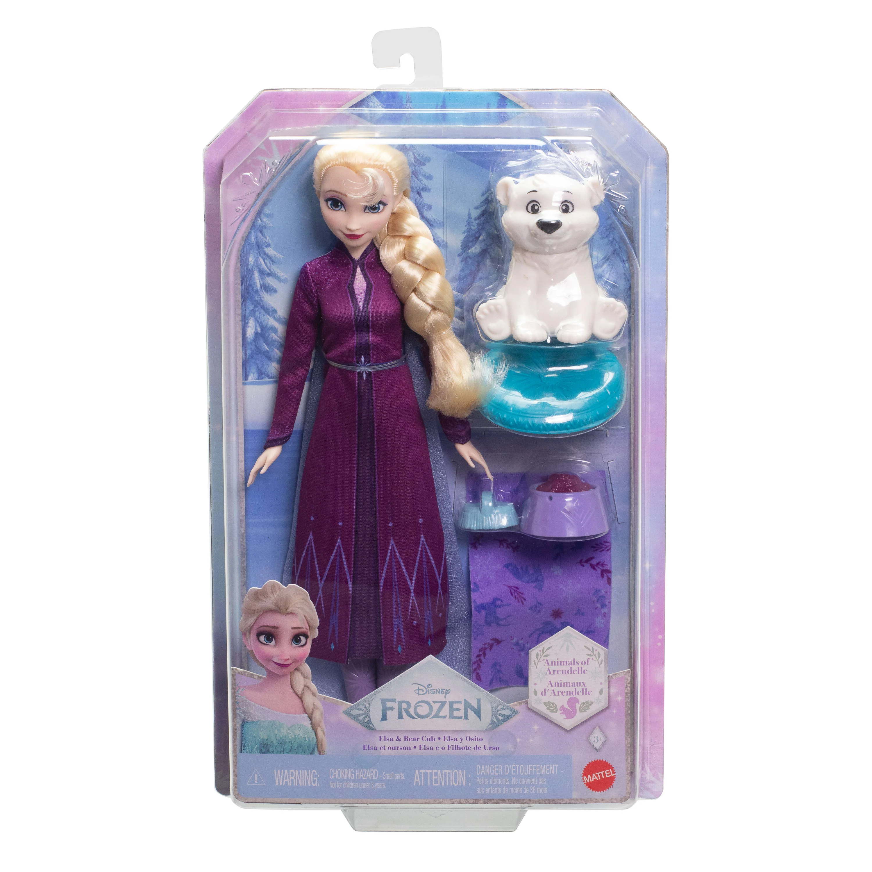 Disney Frozen Elsa Fashion Doll & Polar Bear Cub Figure With 4 Nurturing Accessories - Image 6