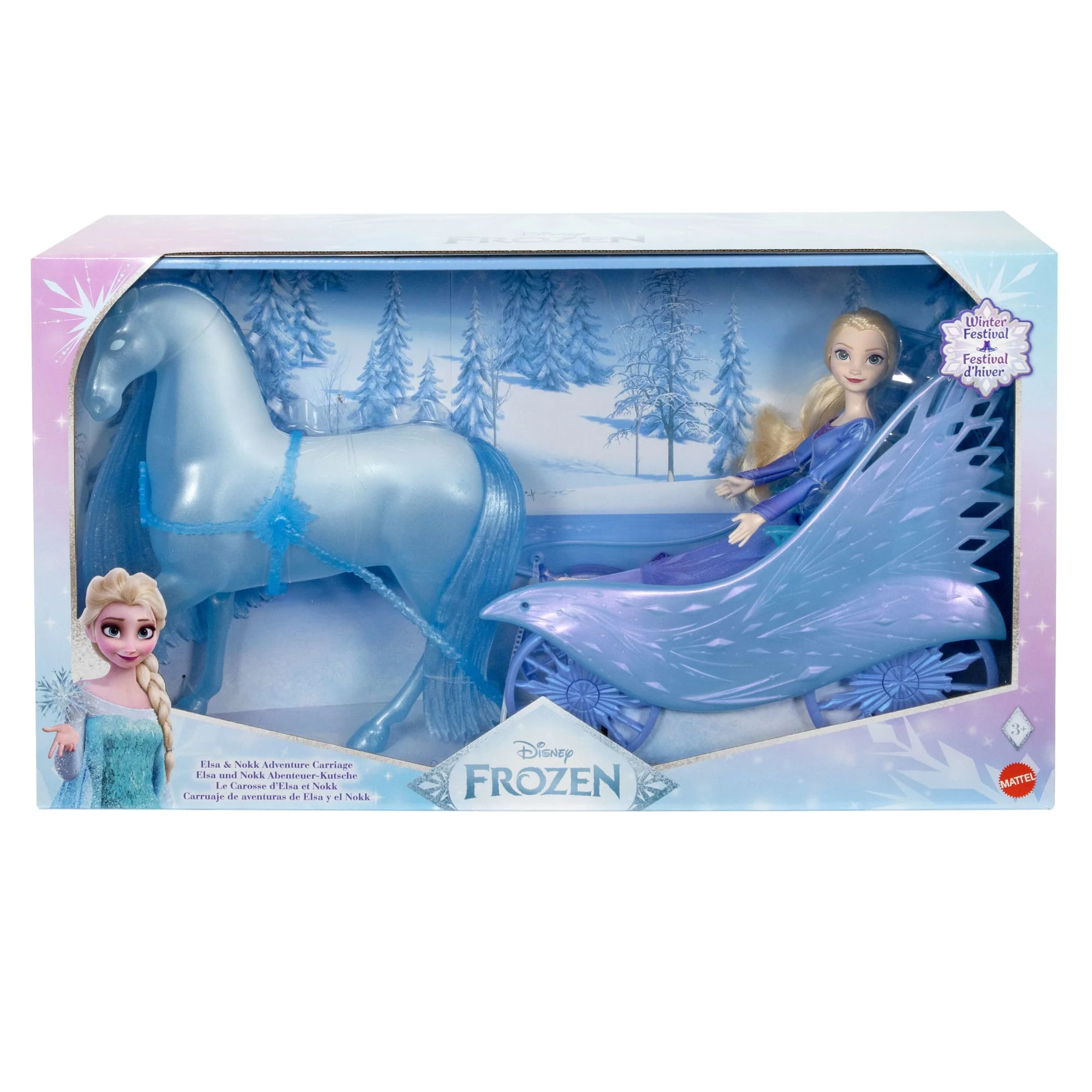 Disney Frozen Elsa Fashion Doll With Dress & Nokk With Adventure Carriage - Image 5