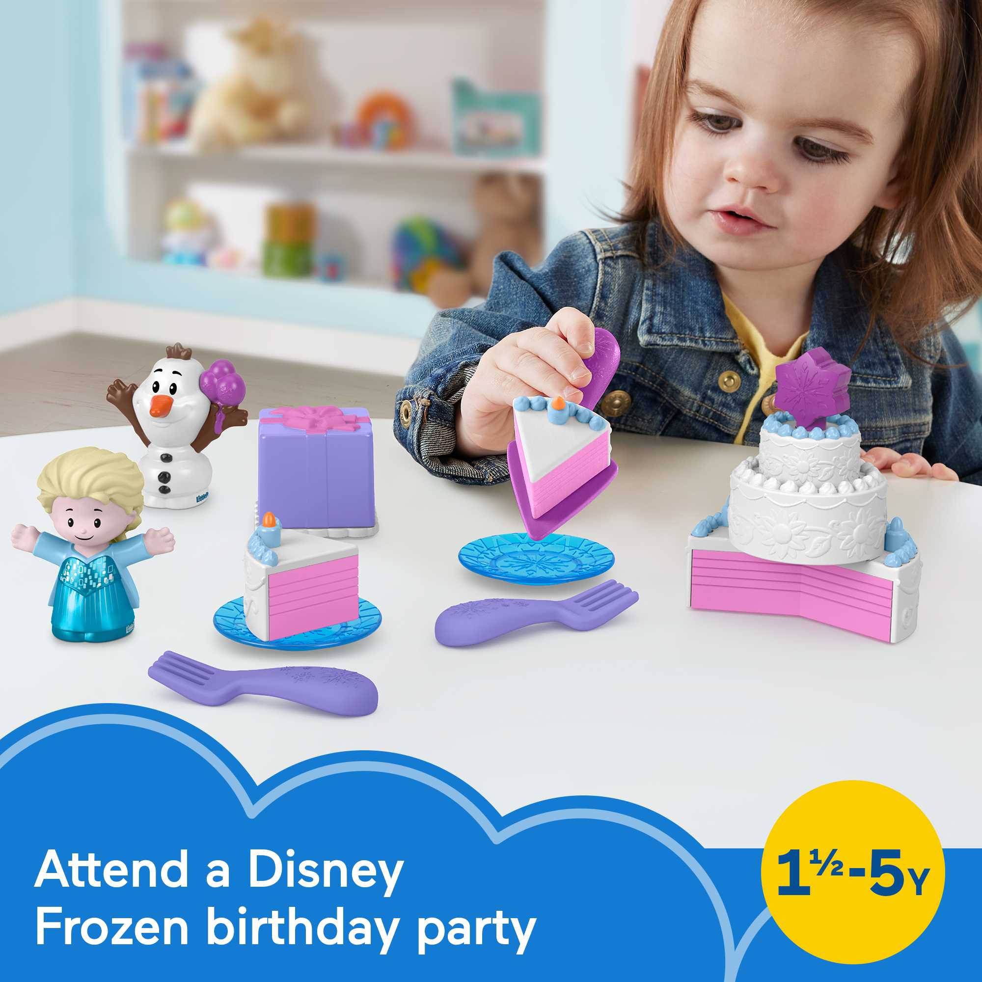 Disney Frozen Elsa & Olaf's Party Little People Toddler Playset With Figures, 12 Pieces - Image 2