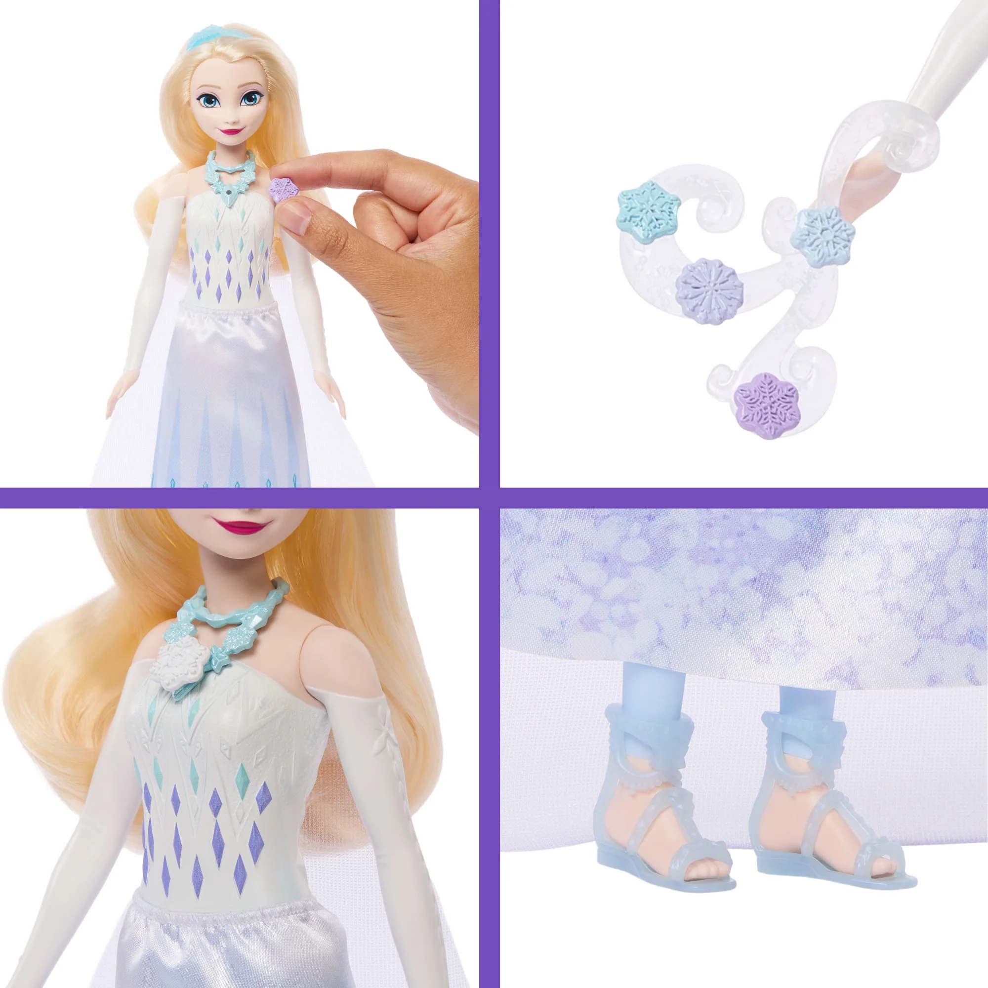 Disney Frozen Jewel Reveal Elsa Fashion Doll W/ 8 Surprises including Gem Box & 10 Accessories - Image 2