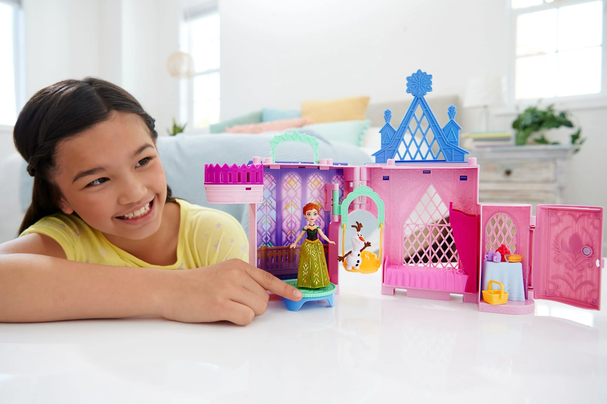 Disney Frozen Storytime Stackers Playset, Anna's Arendelle Castle Dollhouse With Small Doll - Image 2