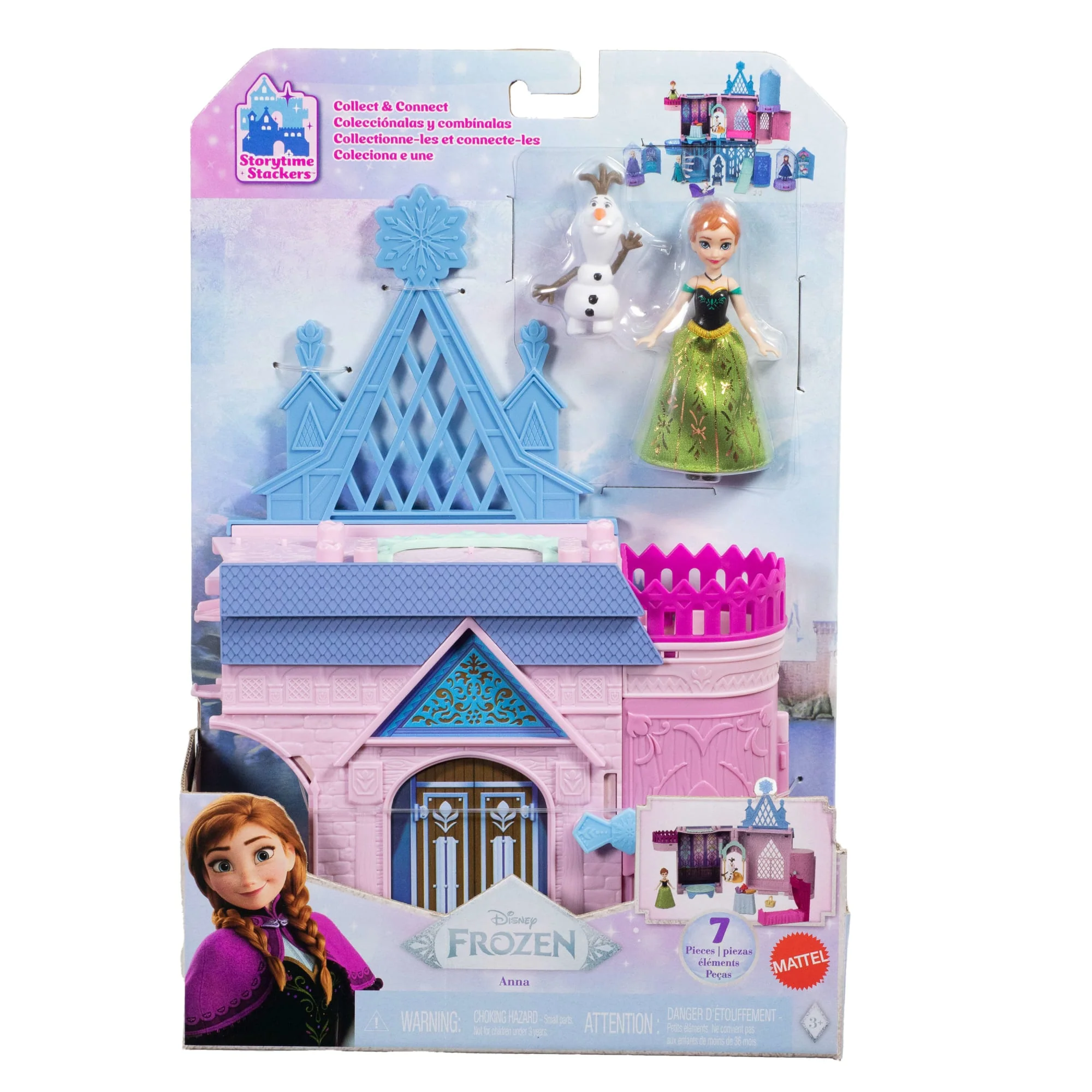 Disney Frozen Storytime Stackers Playset, Anna's Arendelle Castle Dollhouse With Small Doll - Image 6