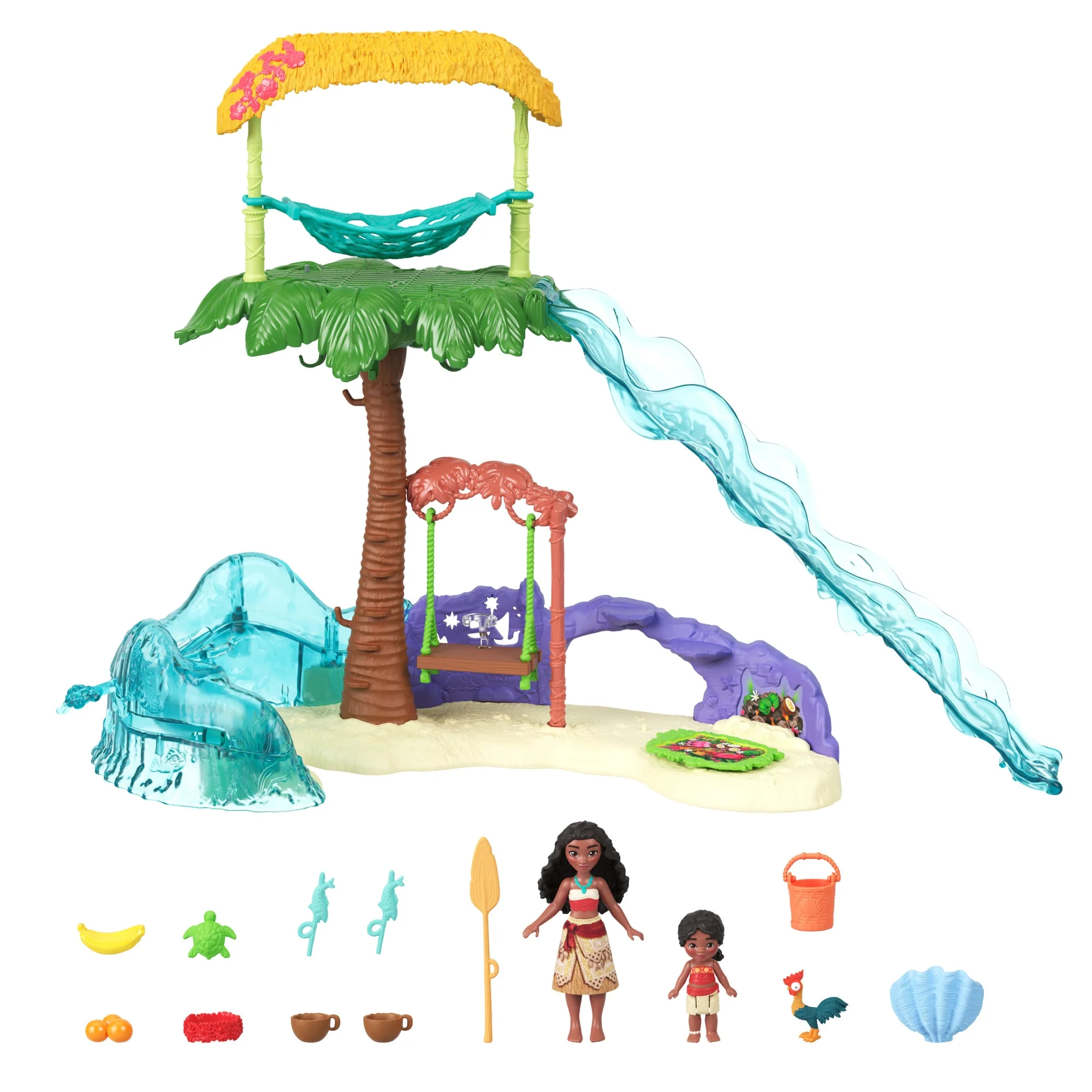 Disney Moana 2 Toys, Moana's Island Adventure Playset With 2 Small Dolls, 2 Friends & 8 Accessories - Image 5