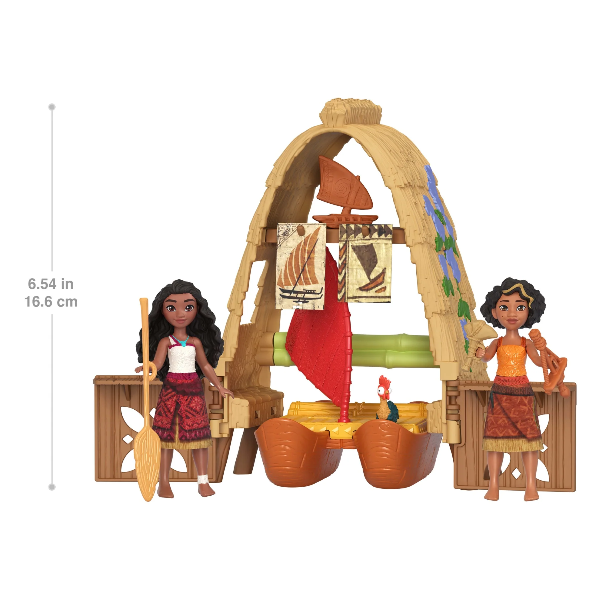 Disney Moana 2 Toys, Moana & Loto's Workshop Playset, 2 Small Dolls, Friend Figure, Boat & Accessories - Image 5