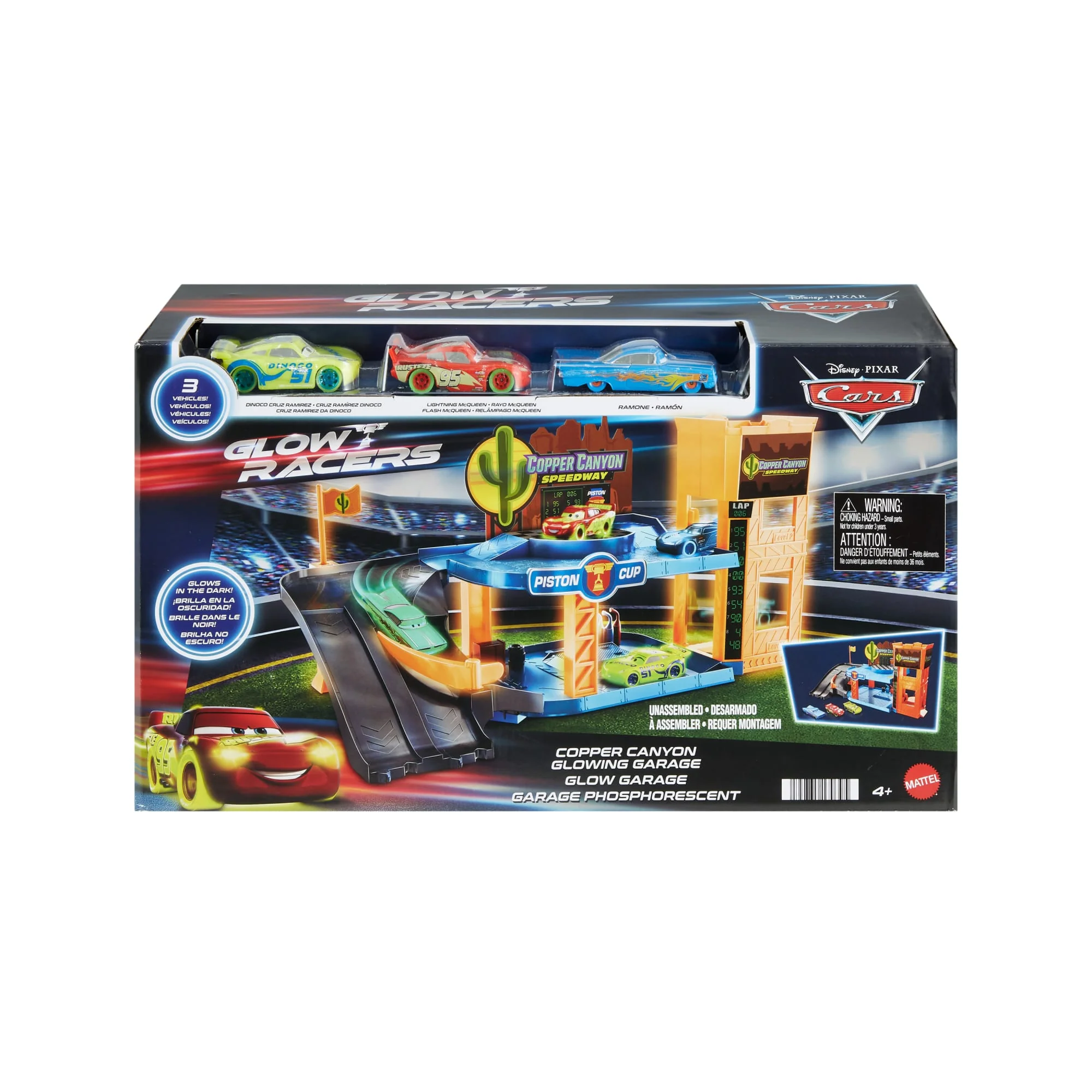 Disney · Pixar Cars-Garage Phosphorescent Copper Canyon-Coffret Avec Véhicules Phosphorescents à L’Échelle 1/55 - Image 4