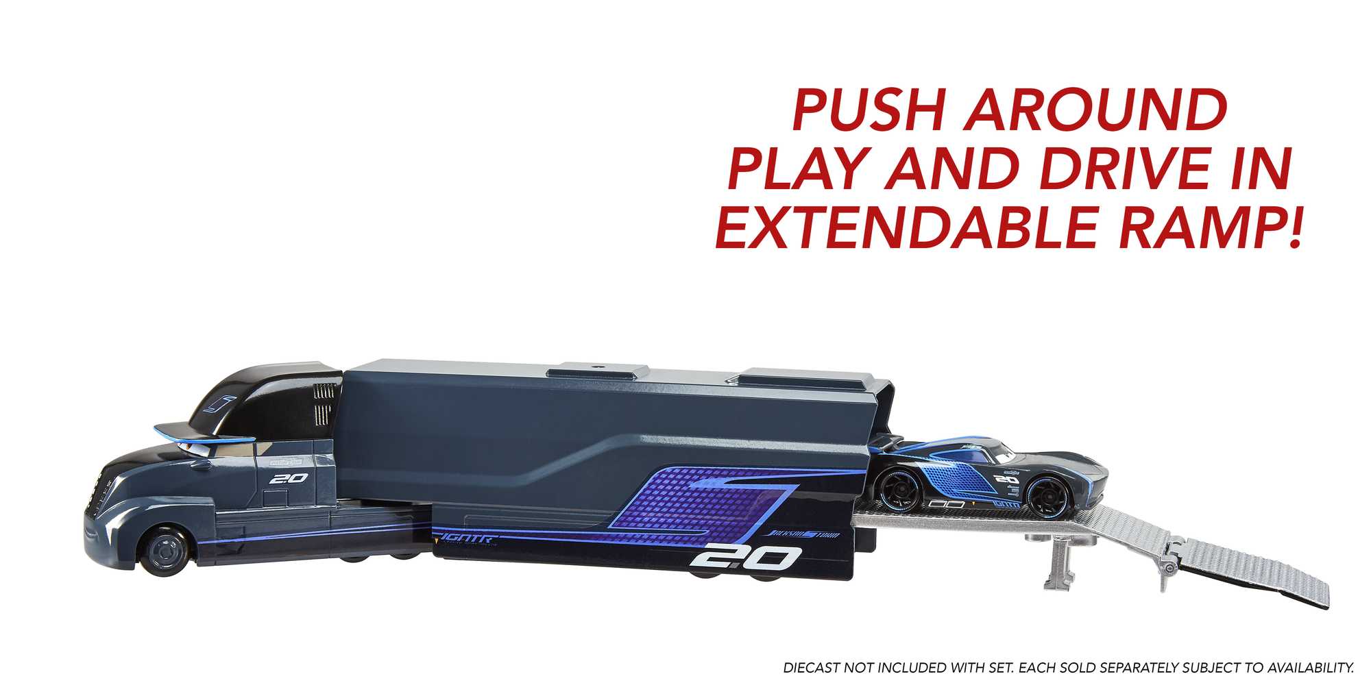 Disney And Pixar Cars Hauler Collection, Truck With Extendable Ramp - Image 4