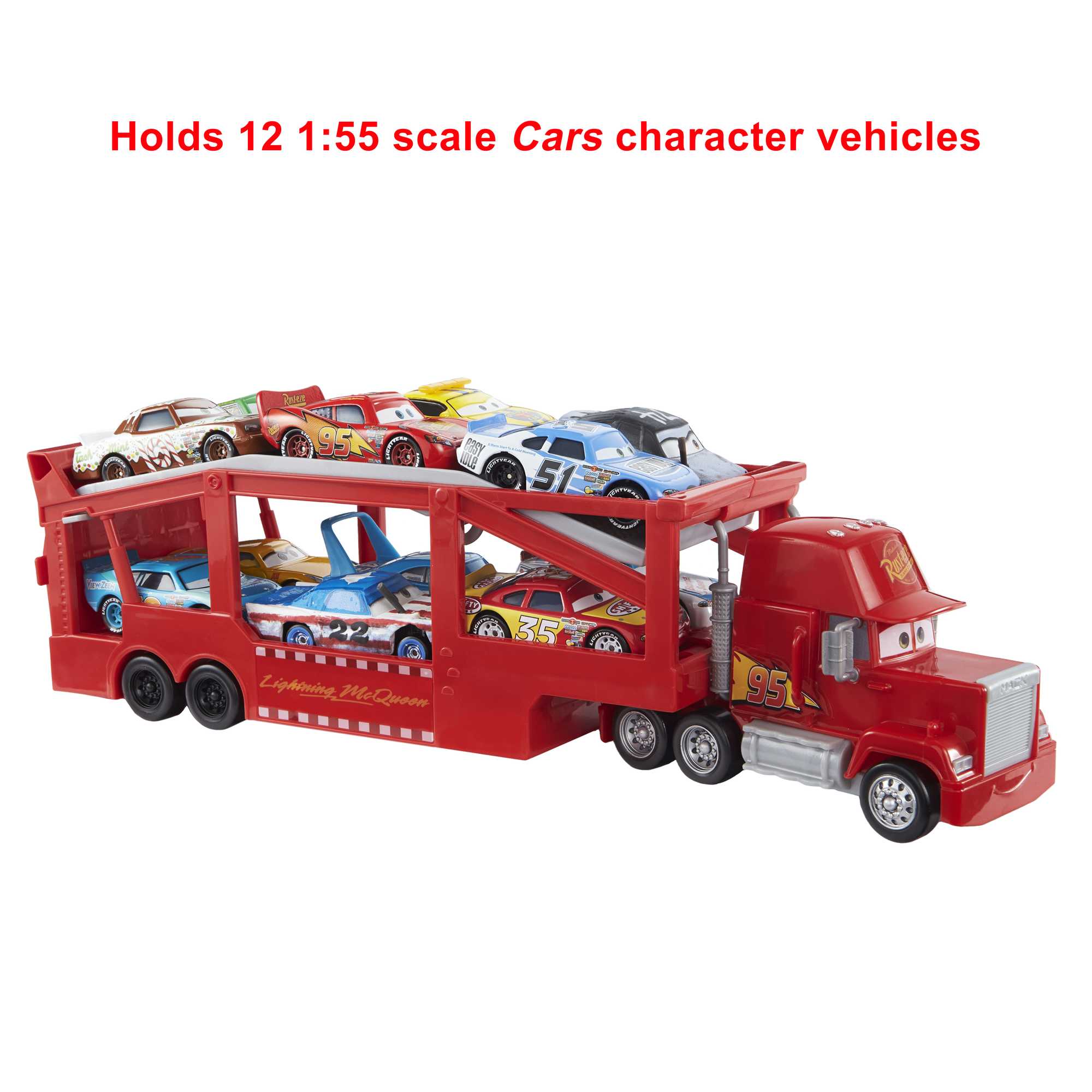 Disney And Pixar Cars Mack Hauler, 13-Inch Toy Transporter Truck With Ramp & Carry Storage For 12 Vehicles, Gift For Kids Ages 4 Years Old & Up - Image 4
