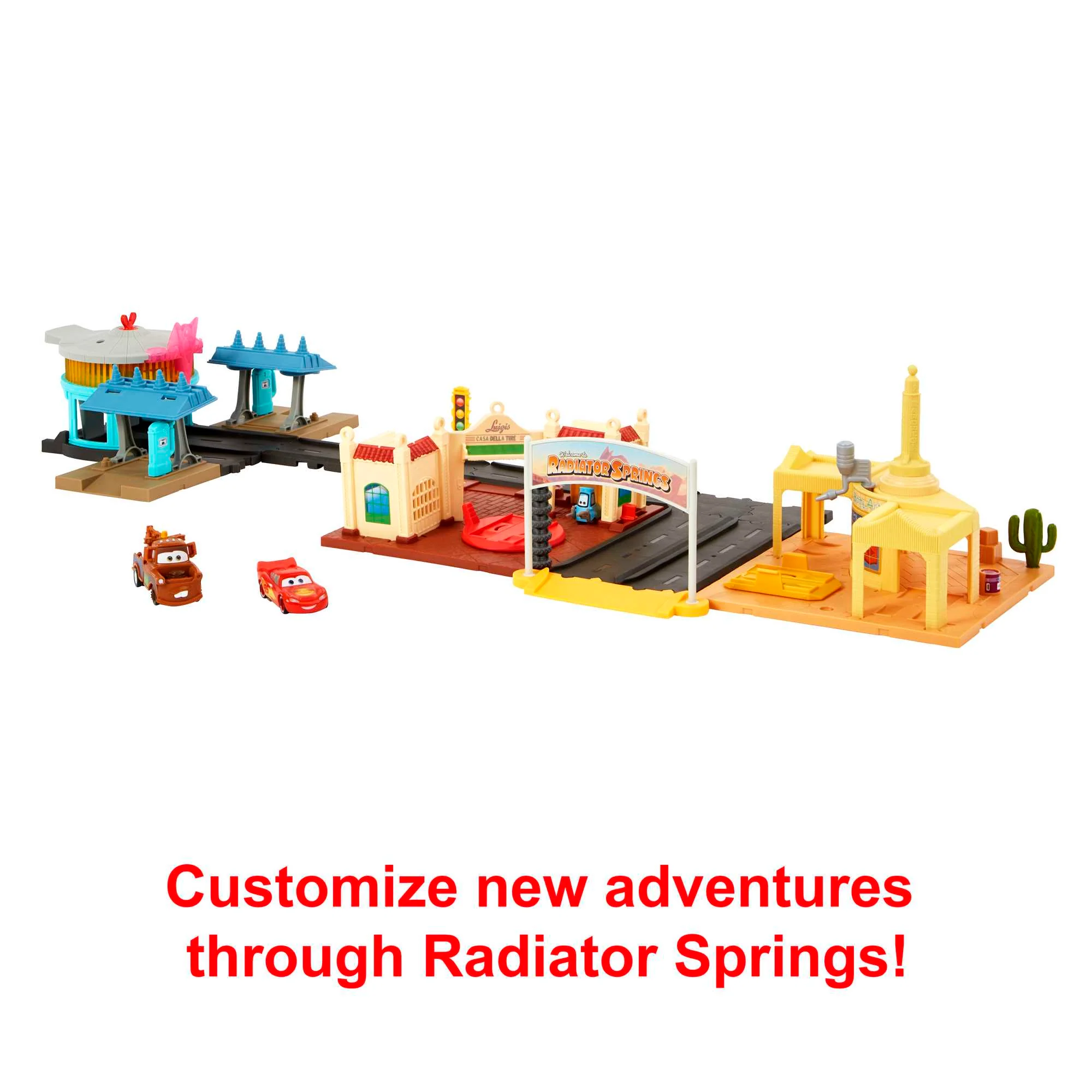 Disney And Pixar Cars On the Road Radiator Springs Tour Playset, 2 Toy Cars - Image 5