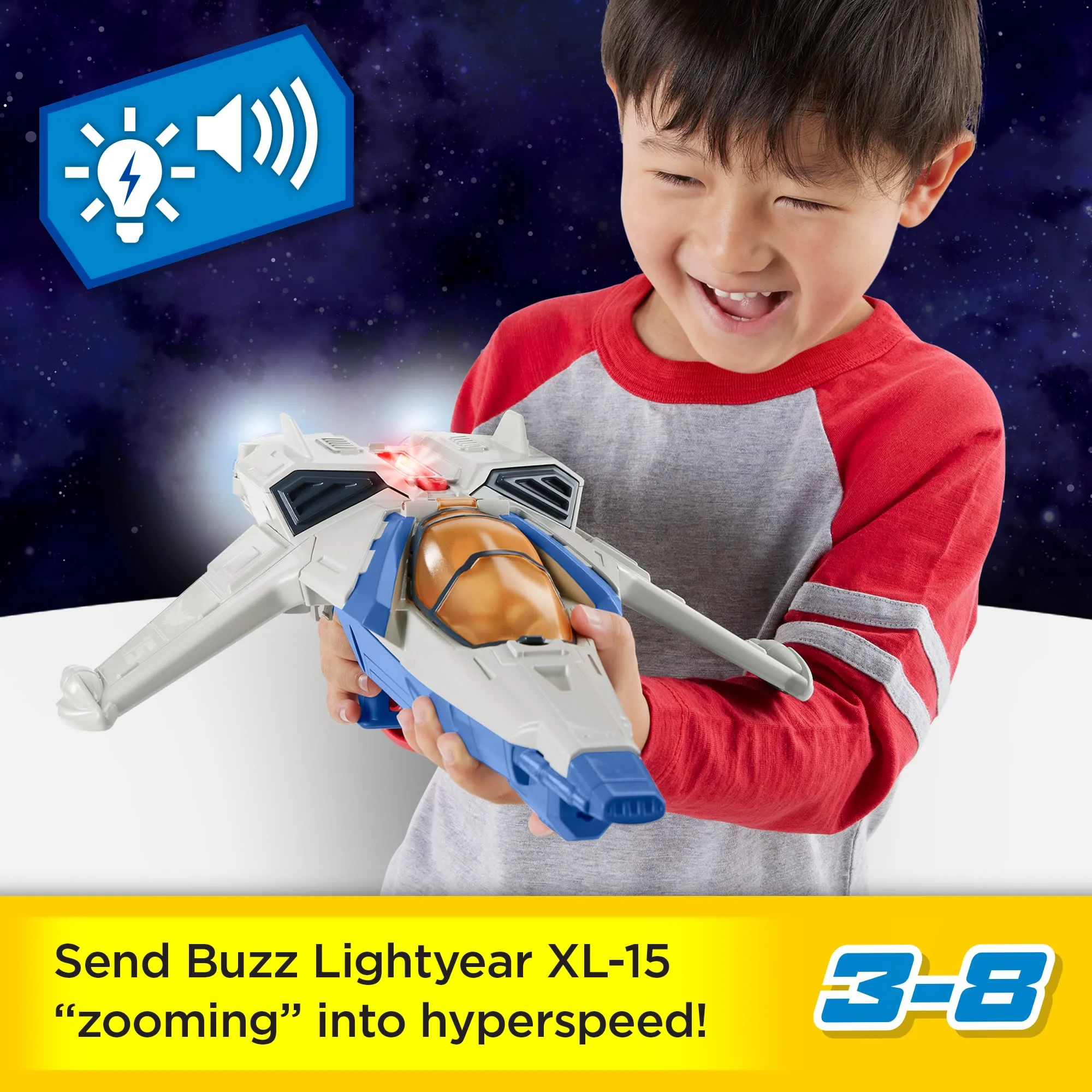 Imaginext Disney And Pixar Lightyear XL-15 Spaceship With Lights & Sounds, Buzz Lightyear Toy - Image 2