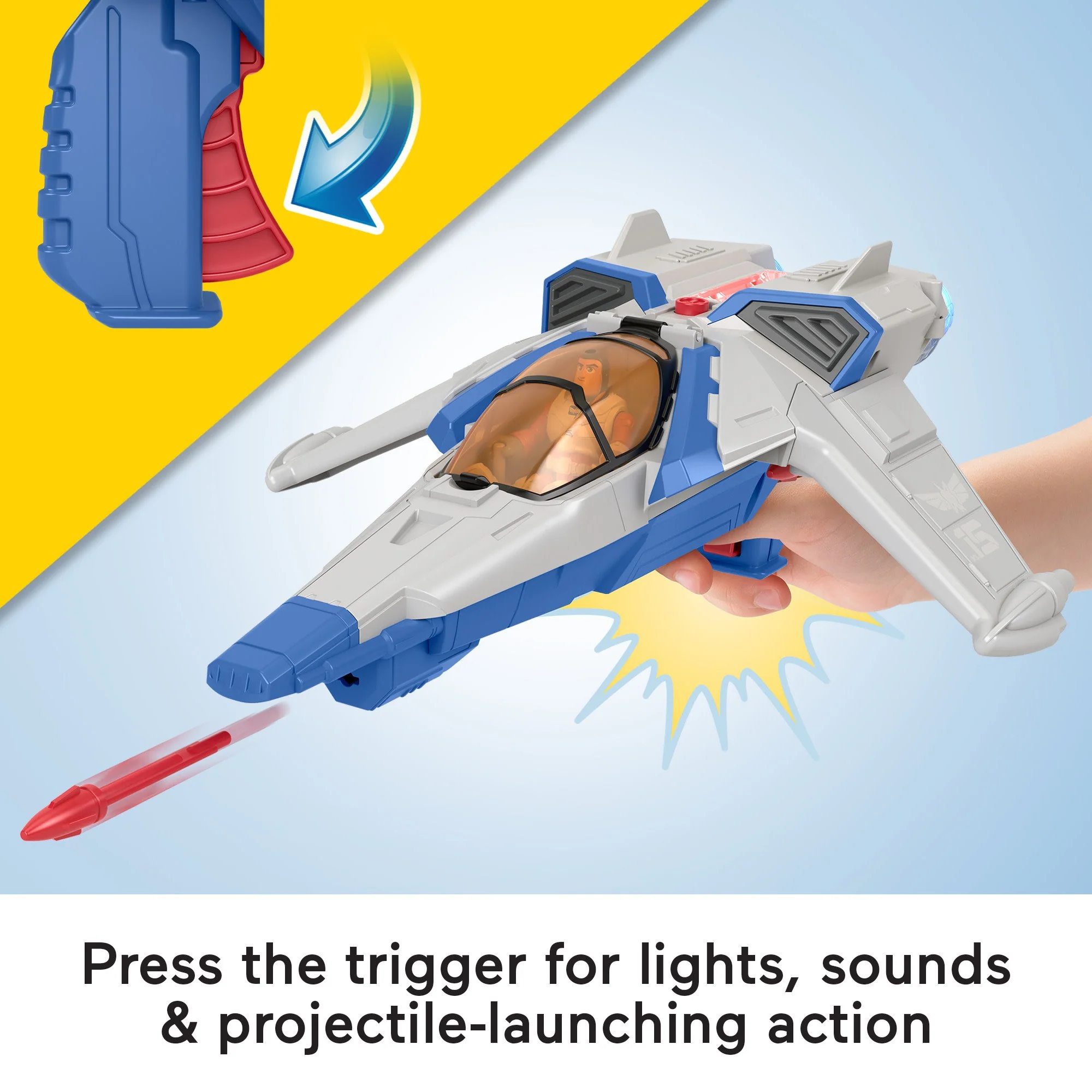 Imaginext Disney And Pixar Lightyear XL-15 Spaceship With Lights & Sounds, Buzz Lightyear Toy - Image 4