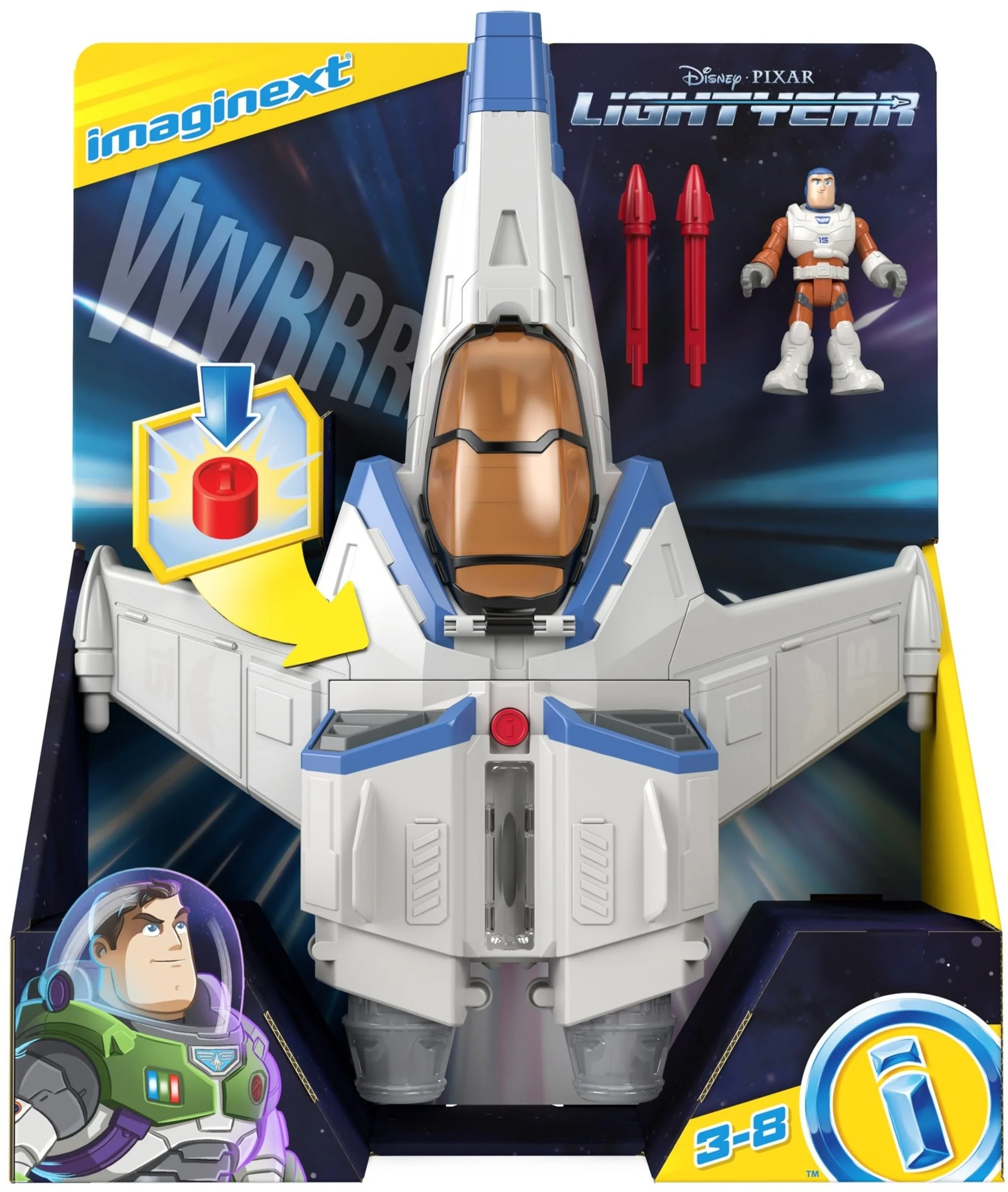 Imaginext Disney And Pixar Lightyear XL-15 Spaceship With Lights & Sounds, Buzz Lightyear Toy - Image 6