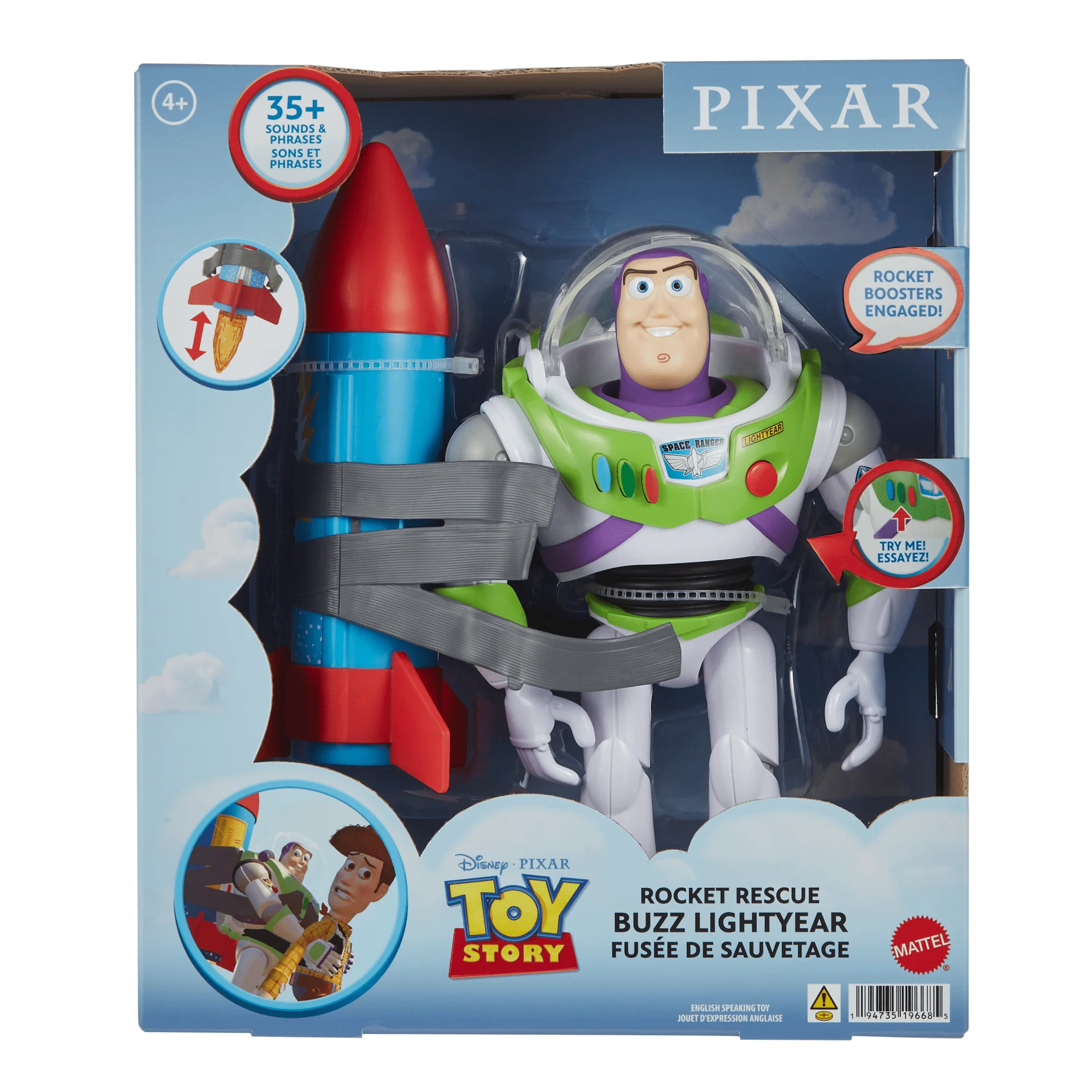 Disney Pixar Toy Story Figura de Acción Buzz con Cohete 12" - Image 5
