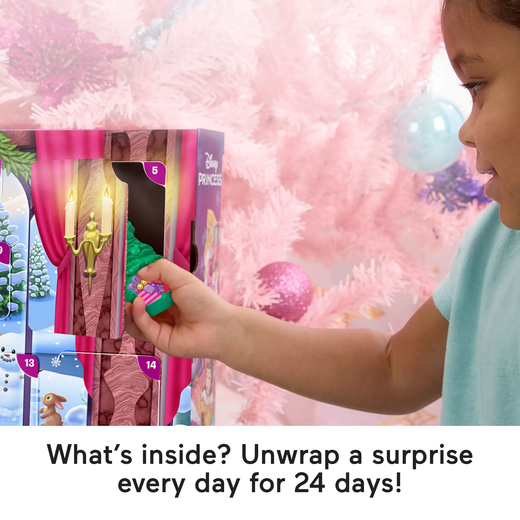 Fisher-Price Little People Disney Princess Advent Calendar For Toddlers & Kids, 24 Toys - Image 3