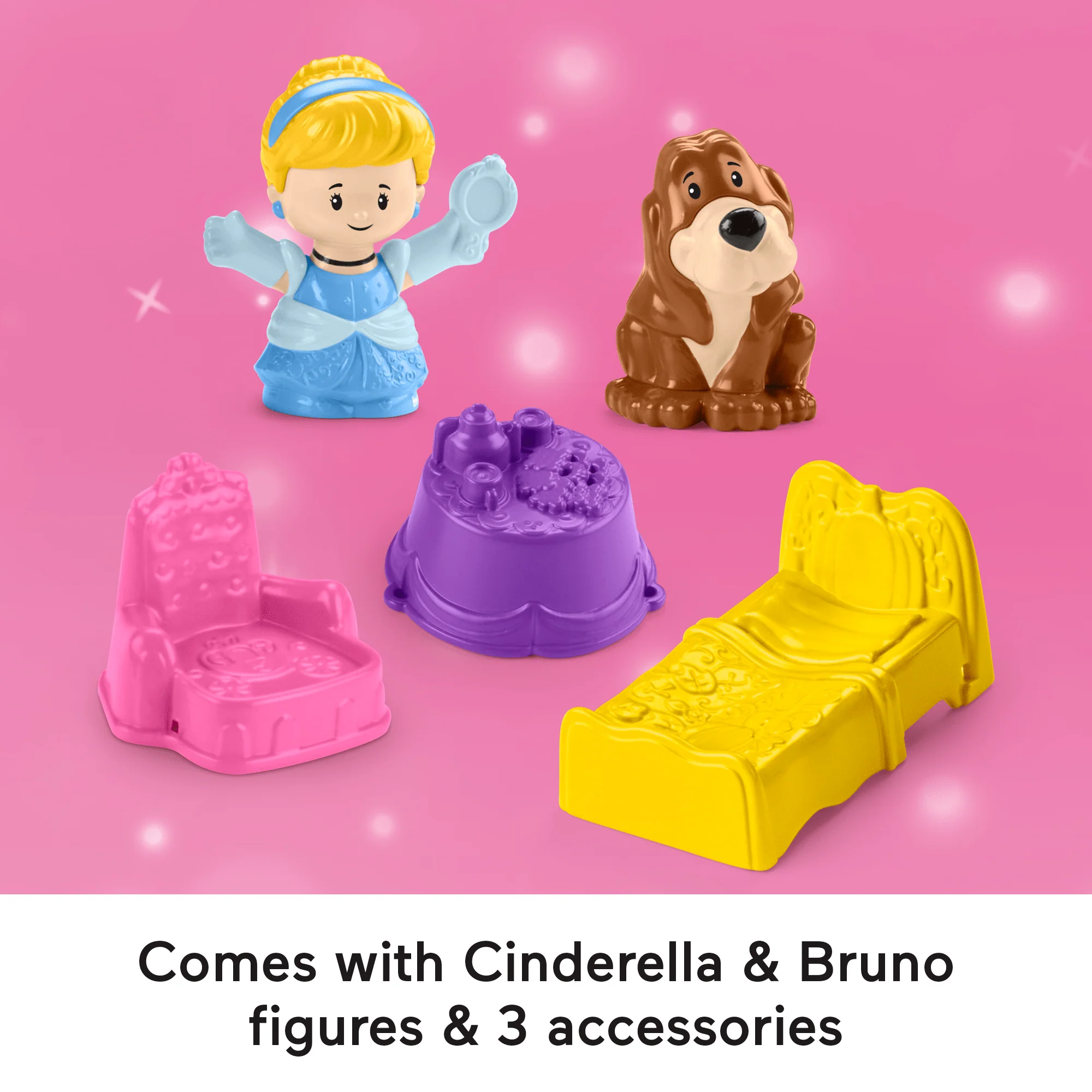 Disney Princess Cinderella On-The-Go Playset For Toddler Pretend Play, 2 Figures - Image 5