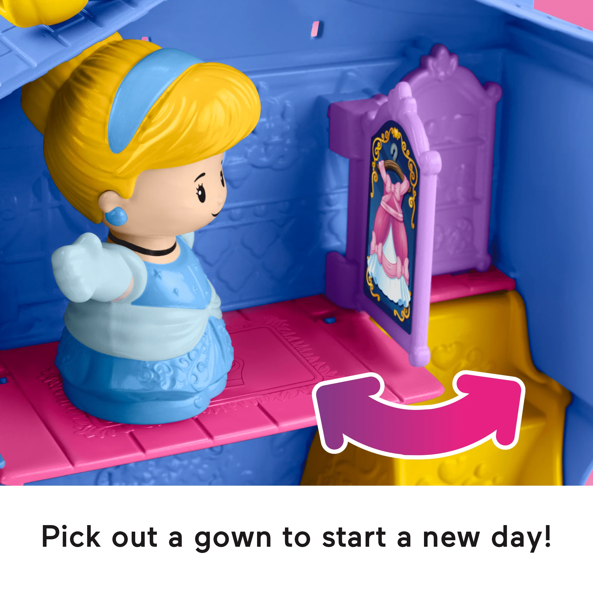Disney Princess Cinderella On-The-Go Playset For Toddler Pretend Play, 2 Figures - Image 3
