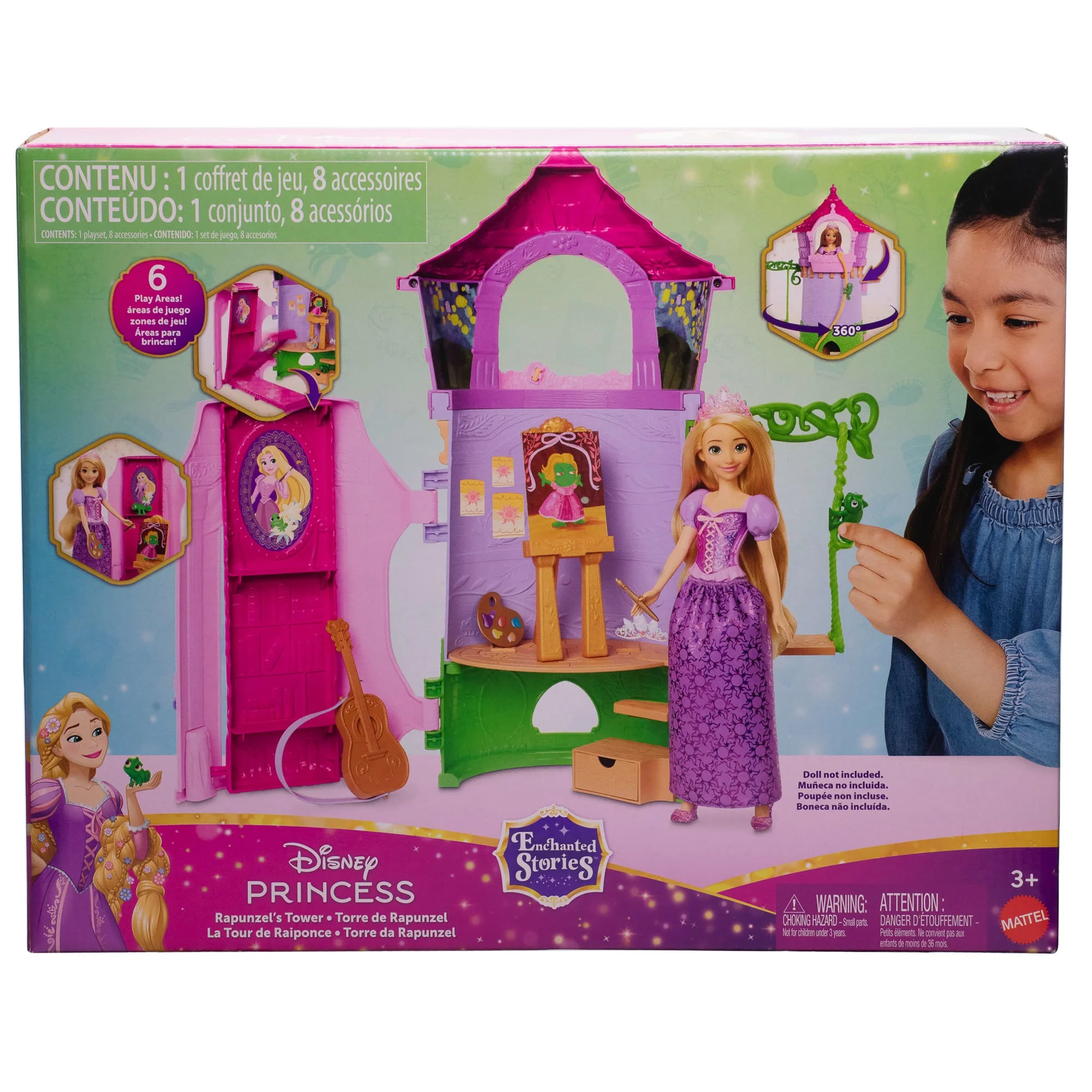 Disney Princess Enchanted Stories Rapunzel's Tower Playset With 6 Play Areas, Pascal Figure & 5 Accy - Image 6